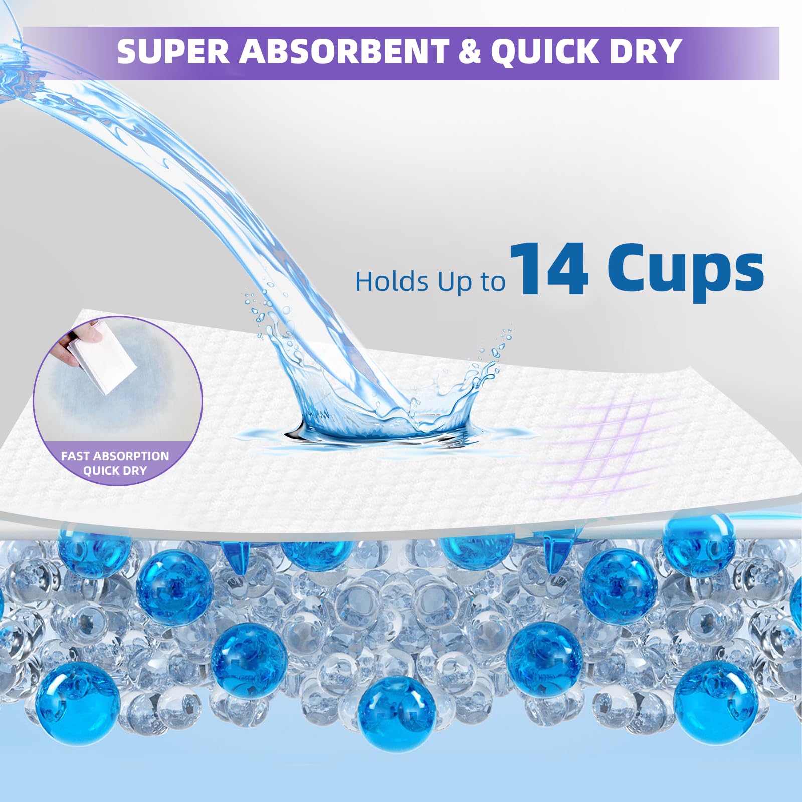 Immcute Cat Pads 16.9'' X 11.4'', 30 Ct | Pee Pads For Cats | Thickened 6-Layer Super Absorbent Pads | Cat Pads For Tidy Cats Br