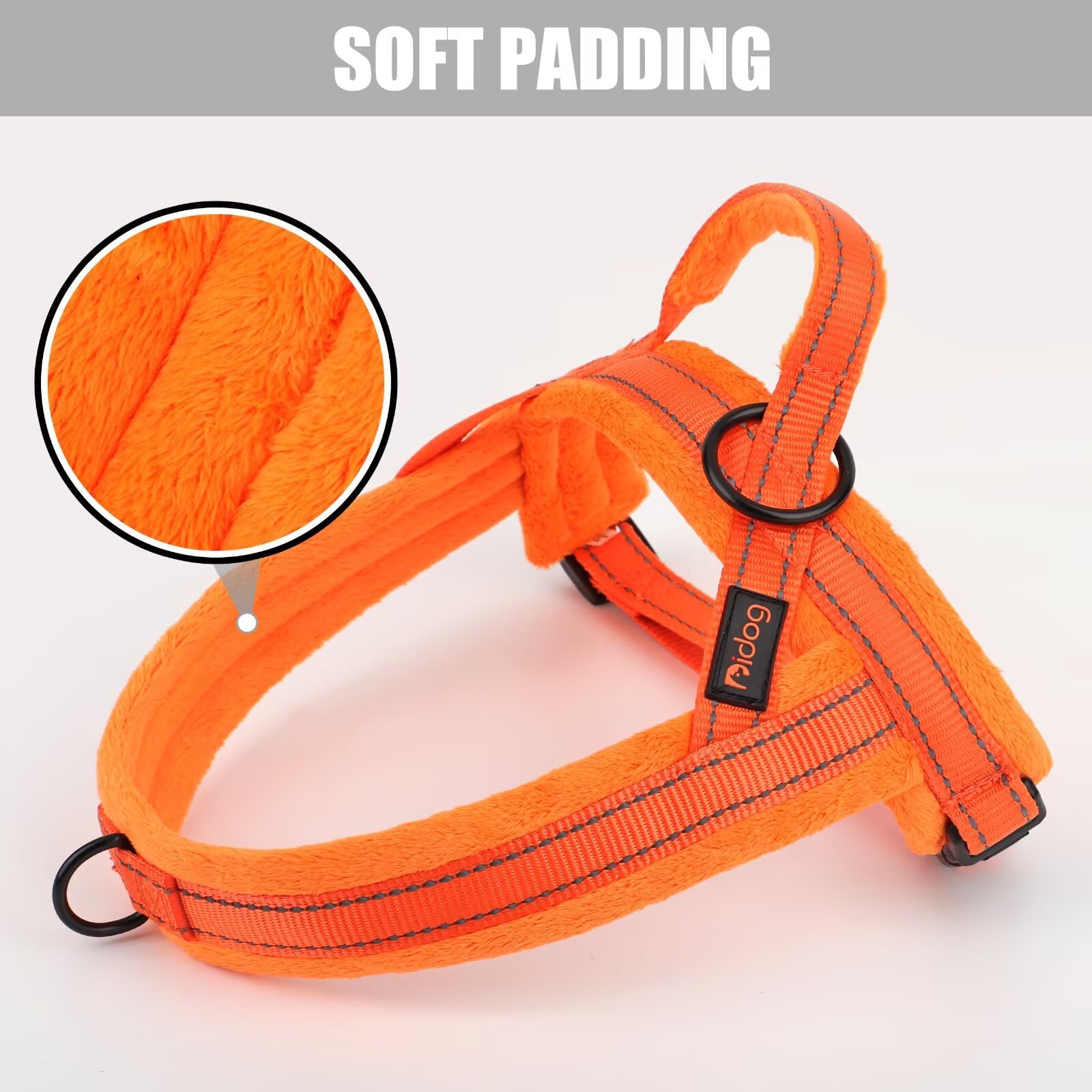 Didog Soft Flannel Padded Dog Vest Harness,Escape Proof/Quick Fit Reflective Dog Strap Harness, Easy For Training Walking(M:Ches