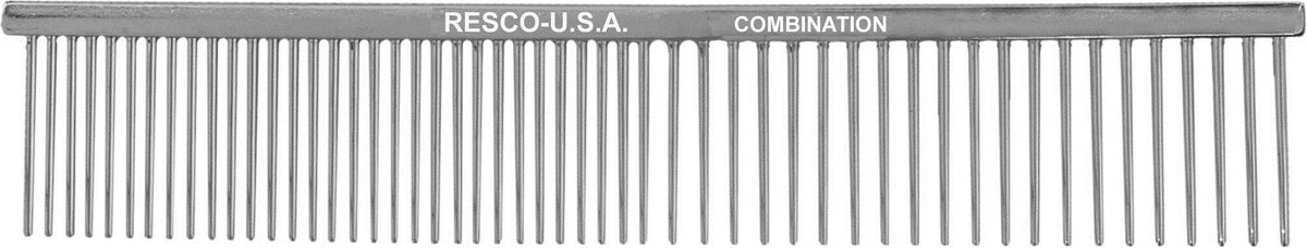 Resco Us-Made Combination Comb For Dogs And Cats, Chrome