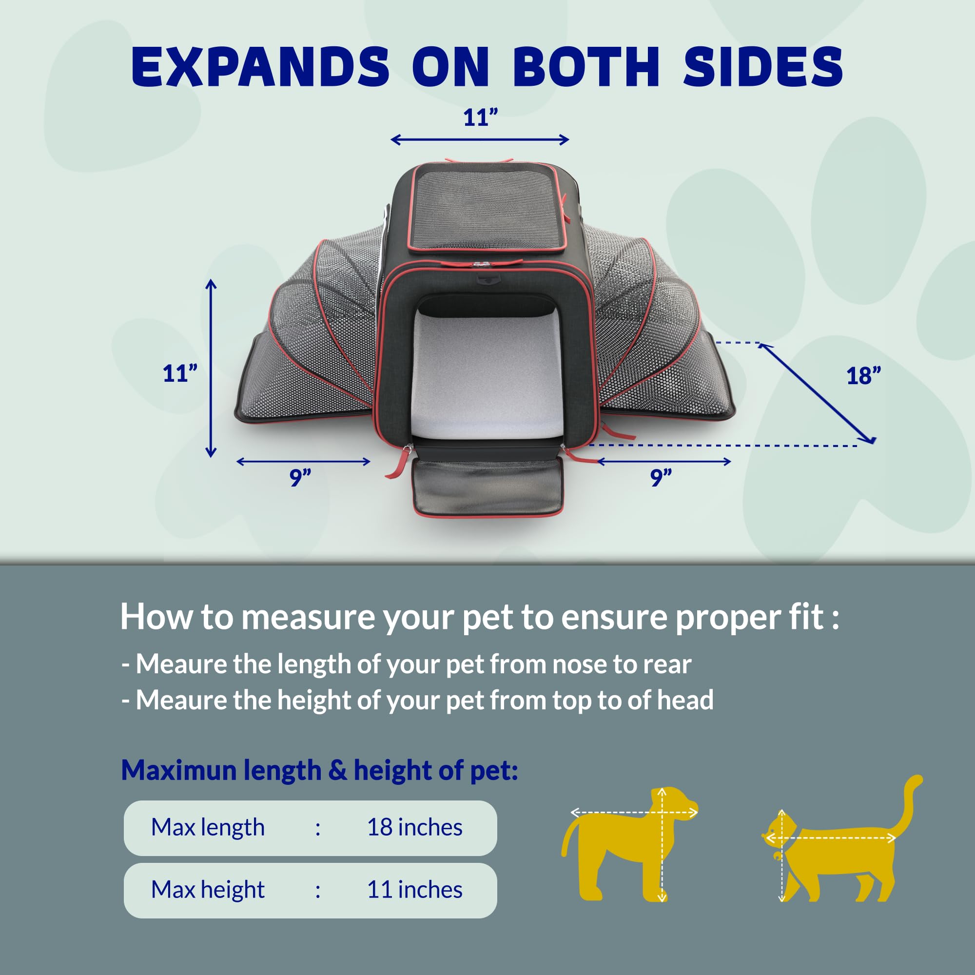 Katziela Rolling Rover Airline Compliant Expandable Premium Pet Carrier 6-Wheeled Baseboard Telescopic Handle Two-Sided Expandab