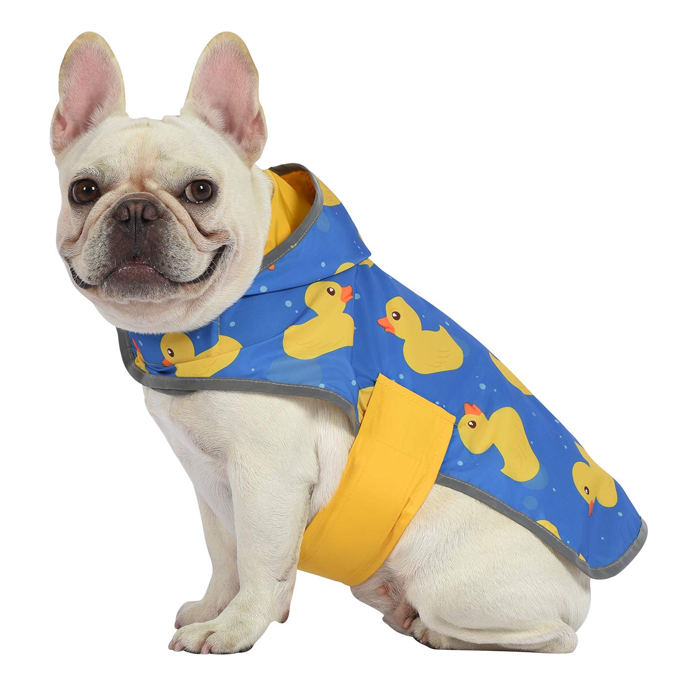HDE Reversible Dog Raincoat Hooded Slicker Poncho Rain Coat Jacket for Small Medium Large Dogs Ducks Yellow - M
