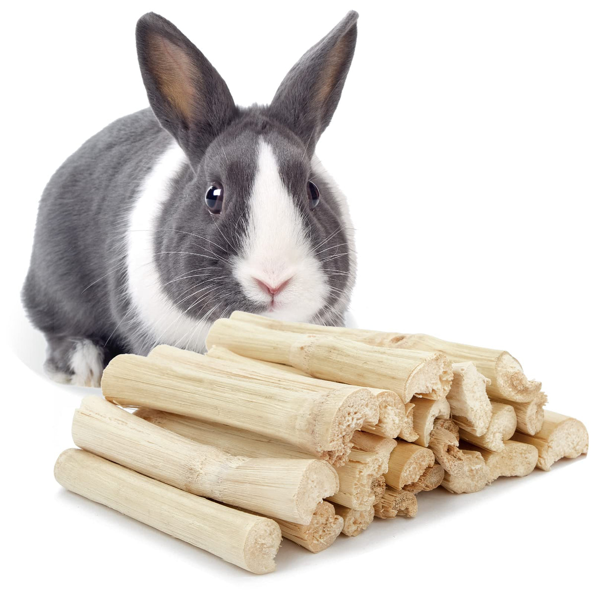 Niteangel Natural Bamboo Chew Toys For Rabbits, Chinchilla, Guinea Pigs And Other Small Animals