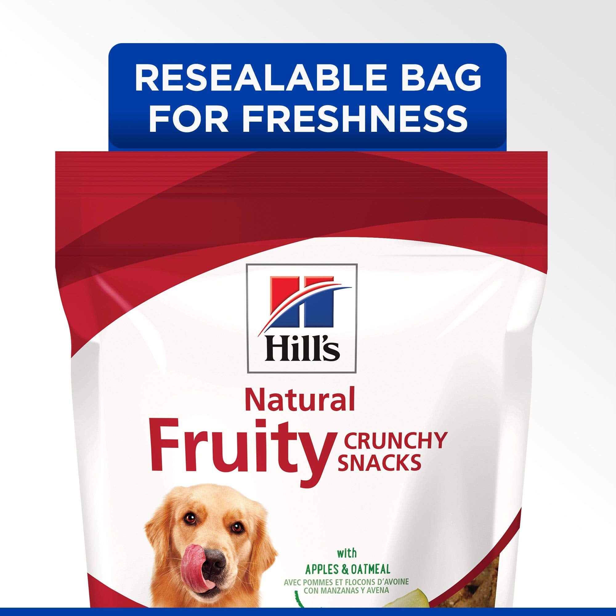 Hills Natural Fruity Crunchy Snacks, All Life Stages, Great Taste, Dog Treats, Apples & Oatmeal , 8 oz Bag