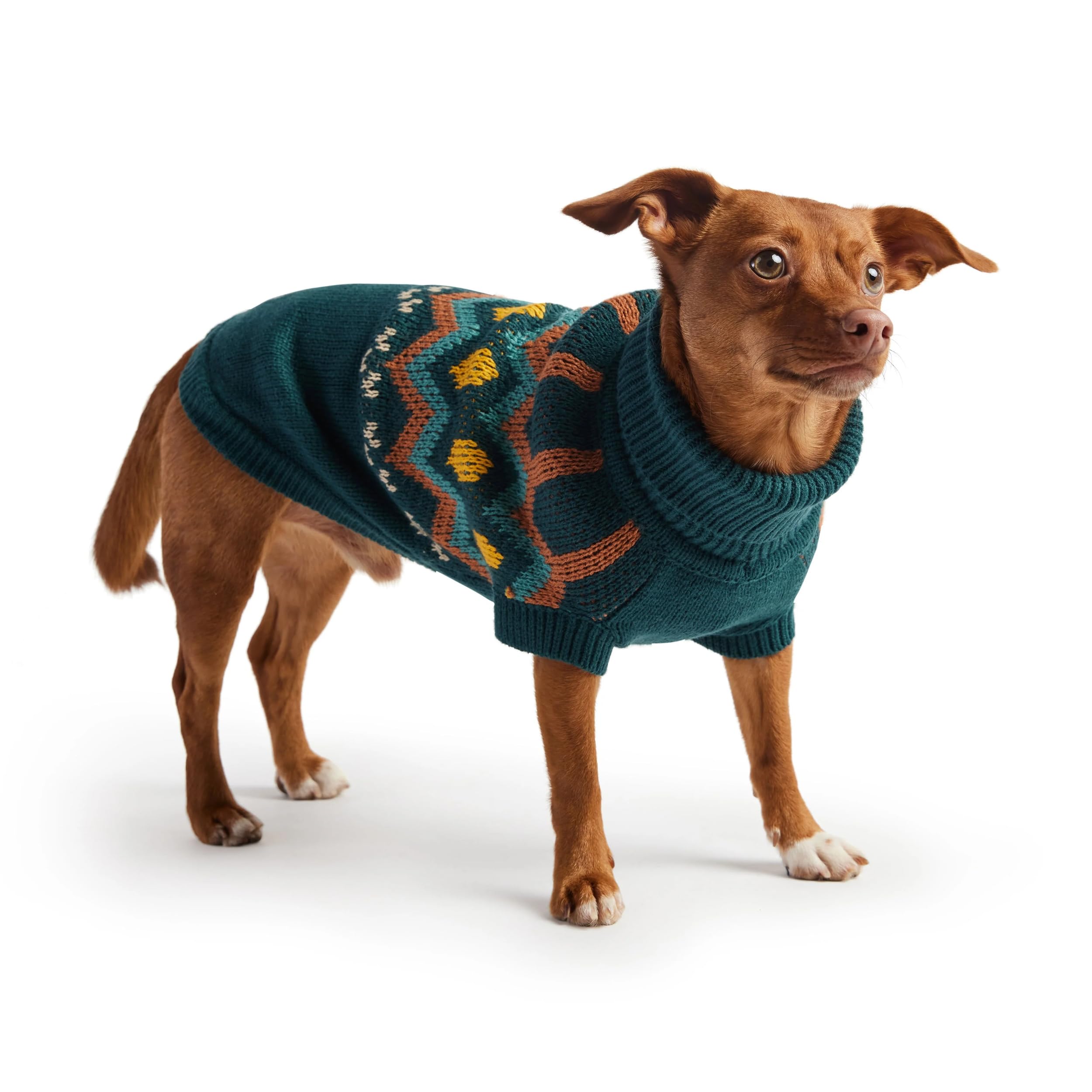 Gf Pet Heritage Sweater Dog Pullover – Classic Ribbed Knit Sweater For Dogs | Soft & Warm Acrylic | Timeless Design | Small, Medium, Large Pets – Teal, 3Xs