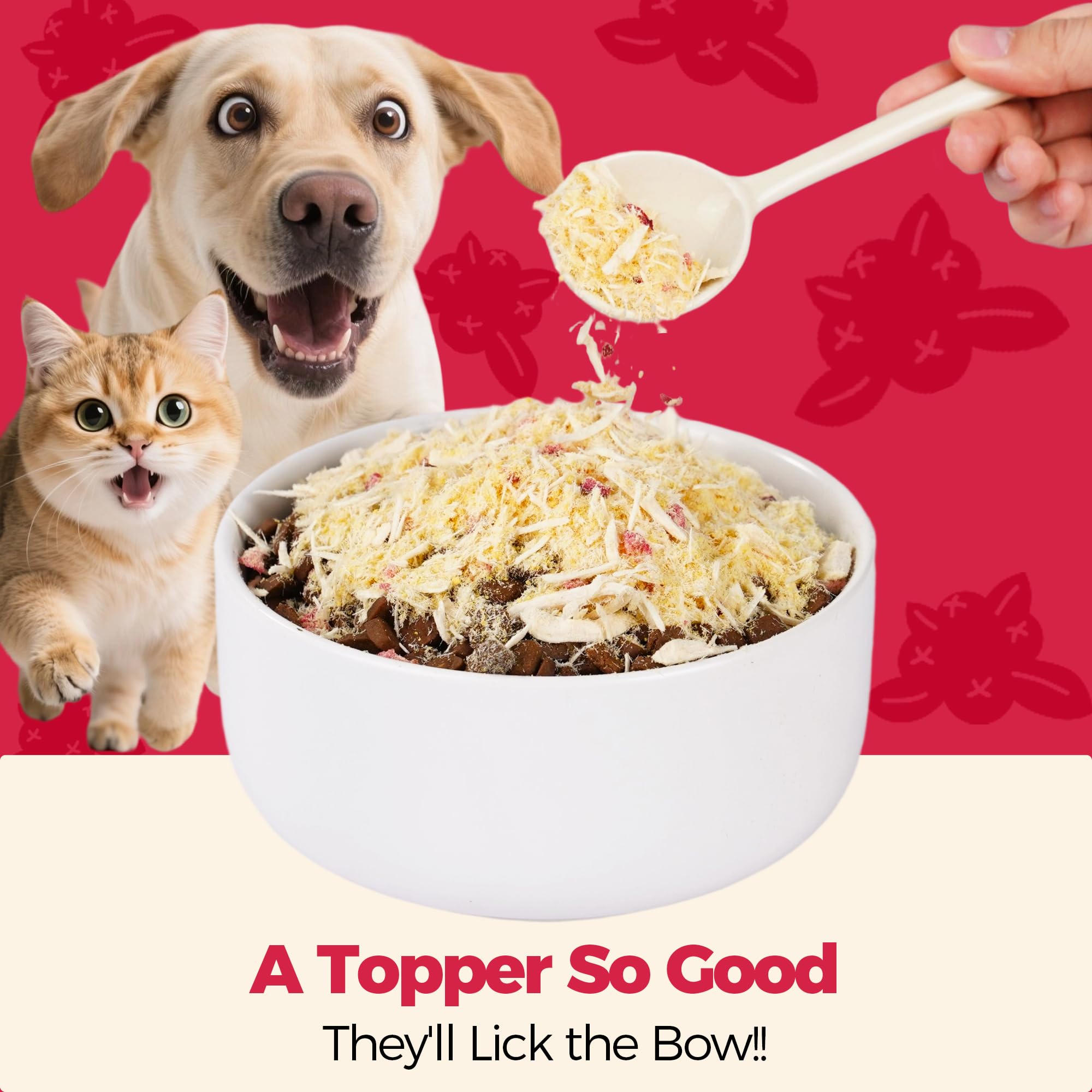 Wellix Dog & Cat Food Topper - Cranberry Treats Freeze Dried Egg Yolk & Chicken Flavor Low Calorie - Support Kidney Bladder & Ur