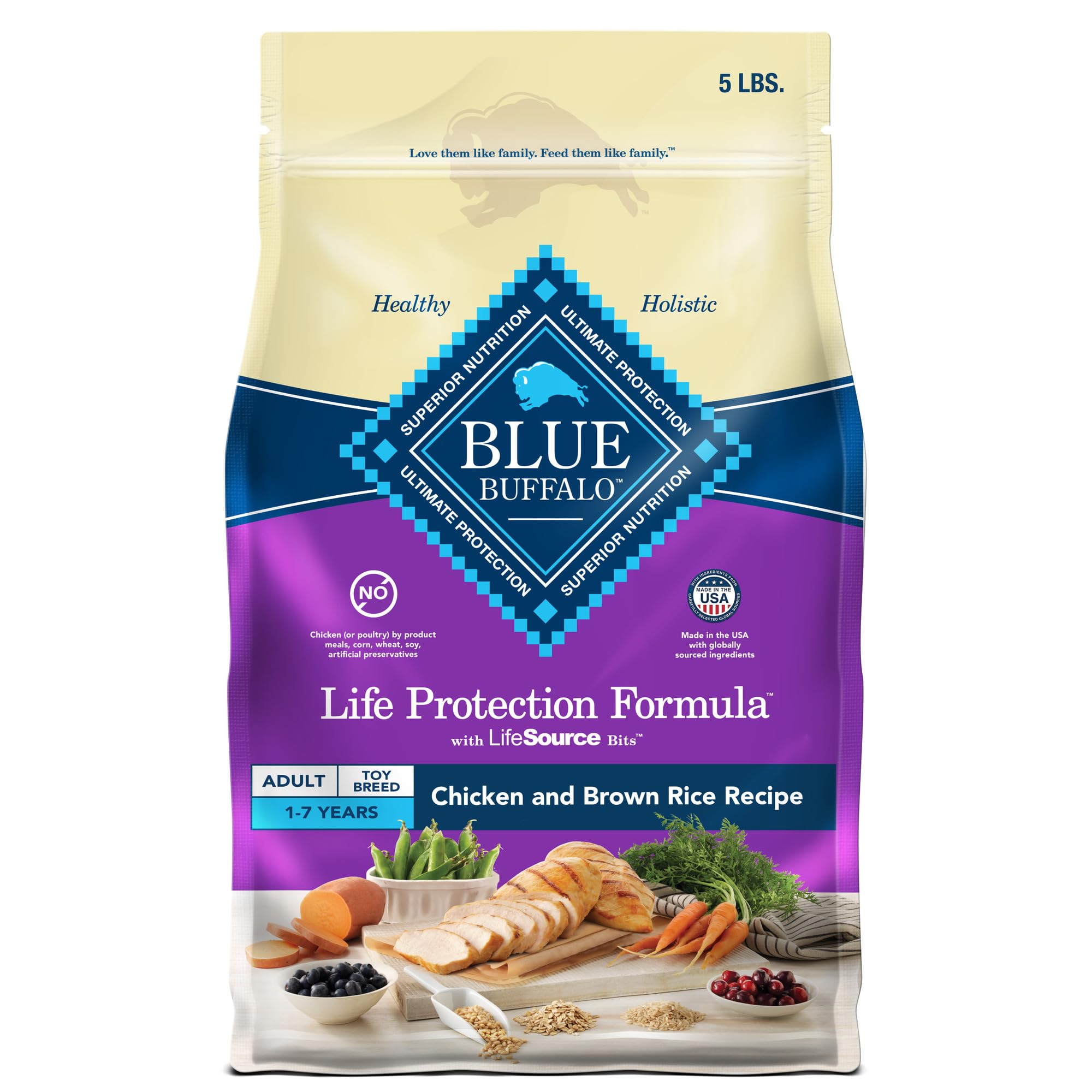 Blue Buffalo Life Protection Formula Toy Breed Adult Dry Dog Food, Supports High Energy Needs, Made with Natural Ingredients, Ch