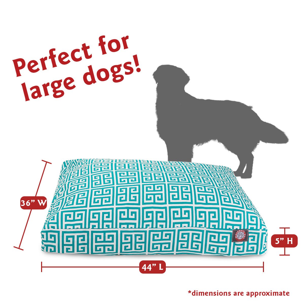 Majestic Pet Towers Rectangle Pet Bed - Pacific - Large