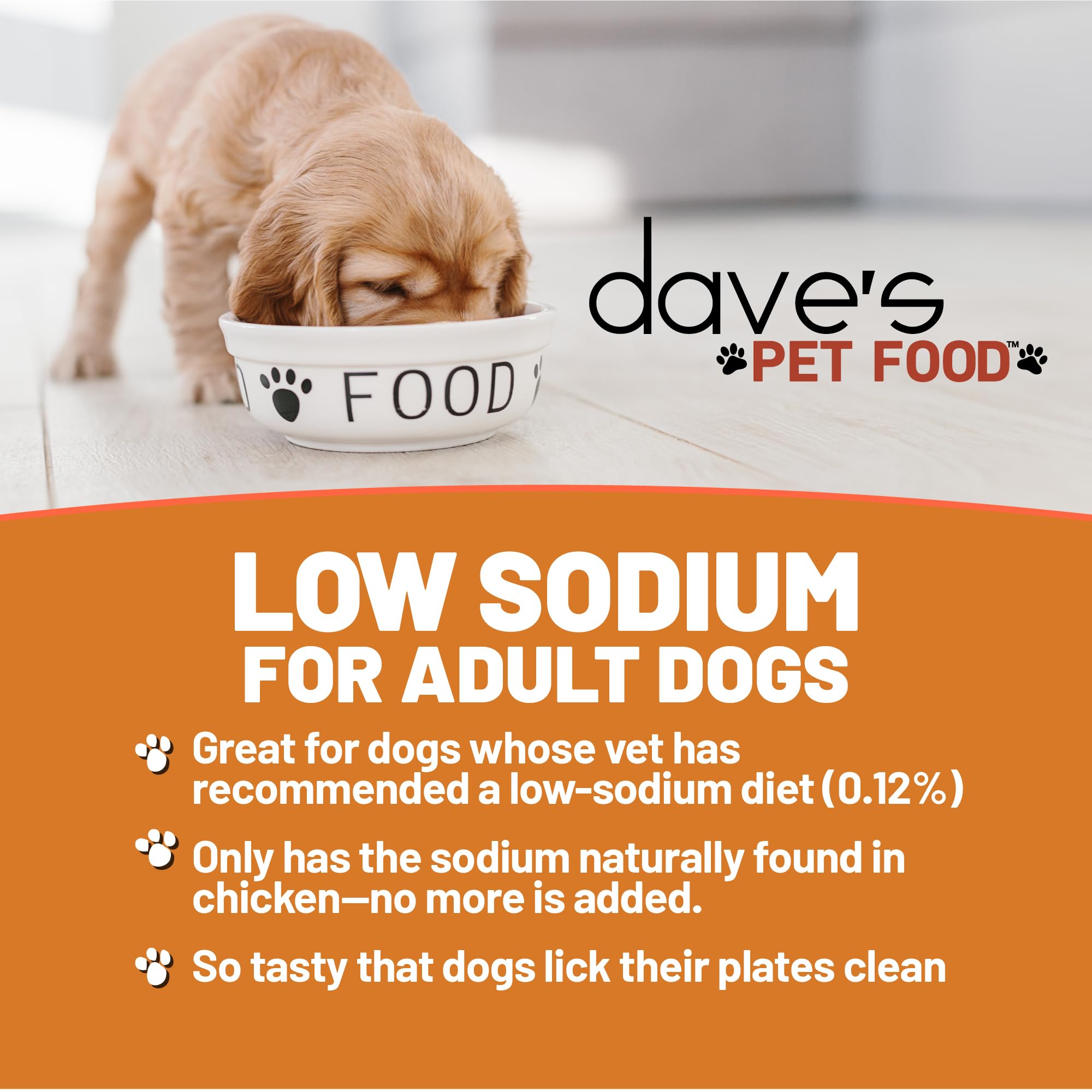 Daves Pet Food Restricted Sodium Diet for Dogs, Chicken Pate Recipe, 13.2 oz Canned Dog Food, Case of 12