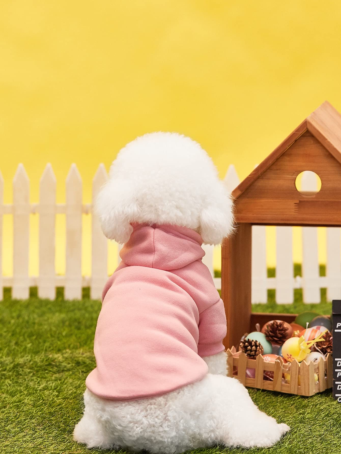 Qwinee Basic Dog Hoodie, Cat Apparel - Dog & Cat Jacket, Light Pink - Small