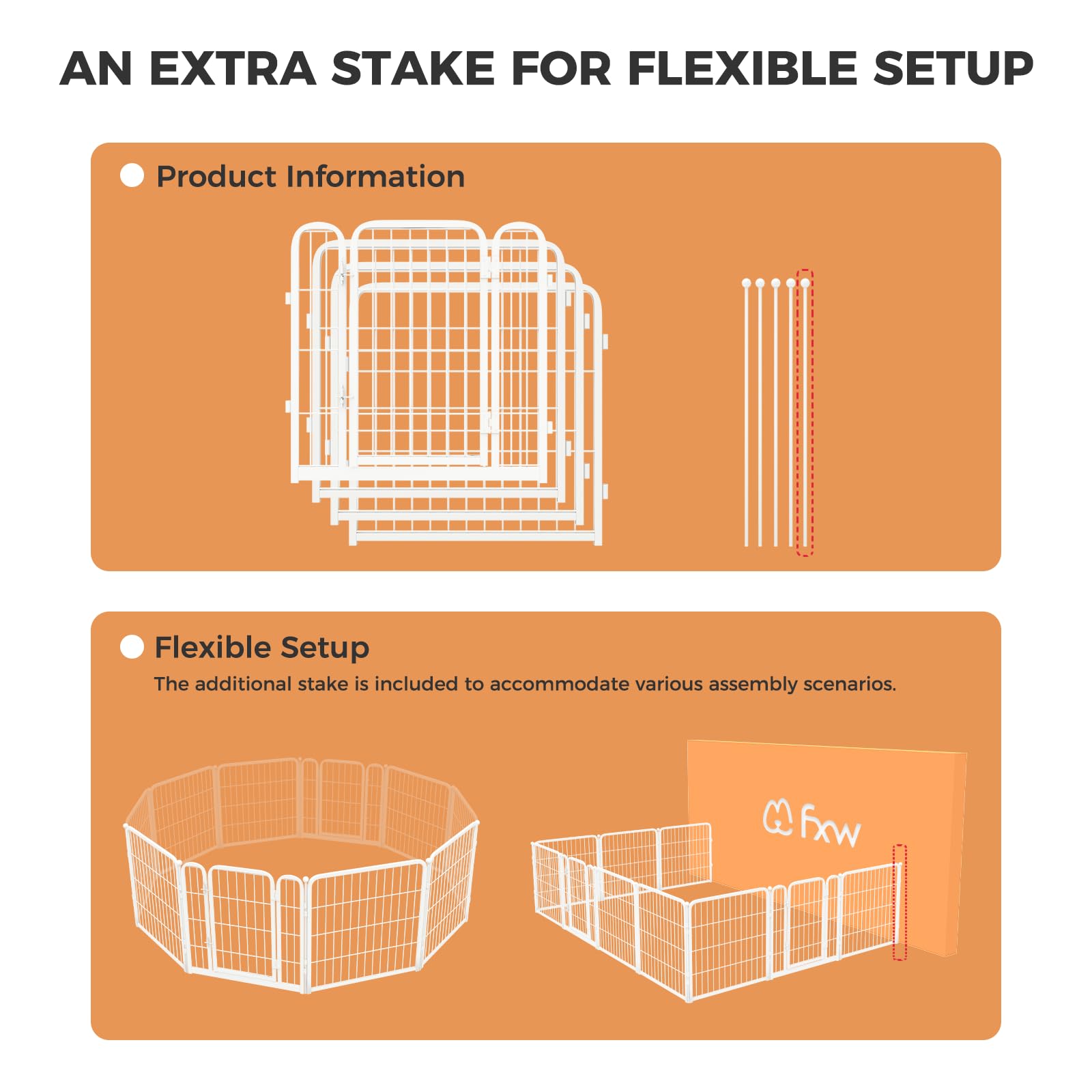 Fxw Homeplus Indoor Dog Playpen - Stress-Free And Safe Play, 24 Inch 4 Panels For Puppy And Small Dogs, White│Patented