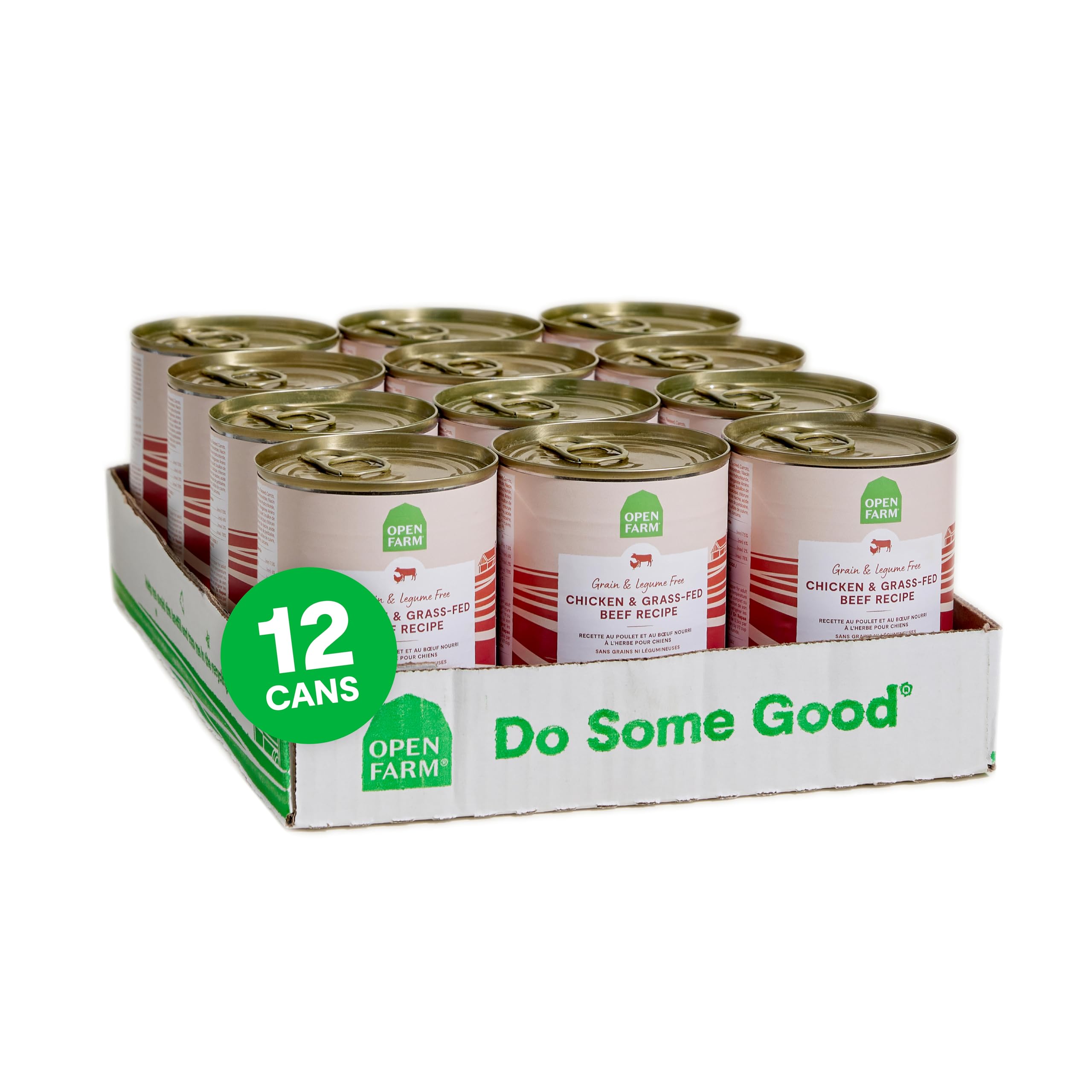 Open Farm Canned Dog Food, Pate for Complete & Balanced Nutrition, Grain Free and Legume-Free, Grass-Fed Beef Recipe, 12.5oz Can