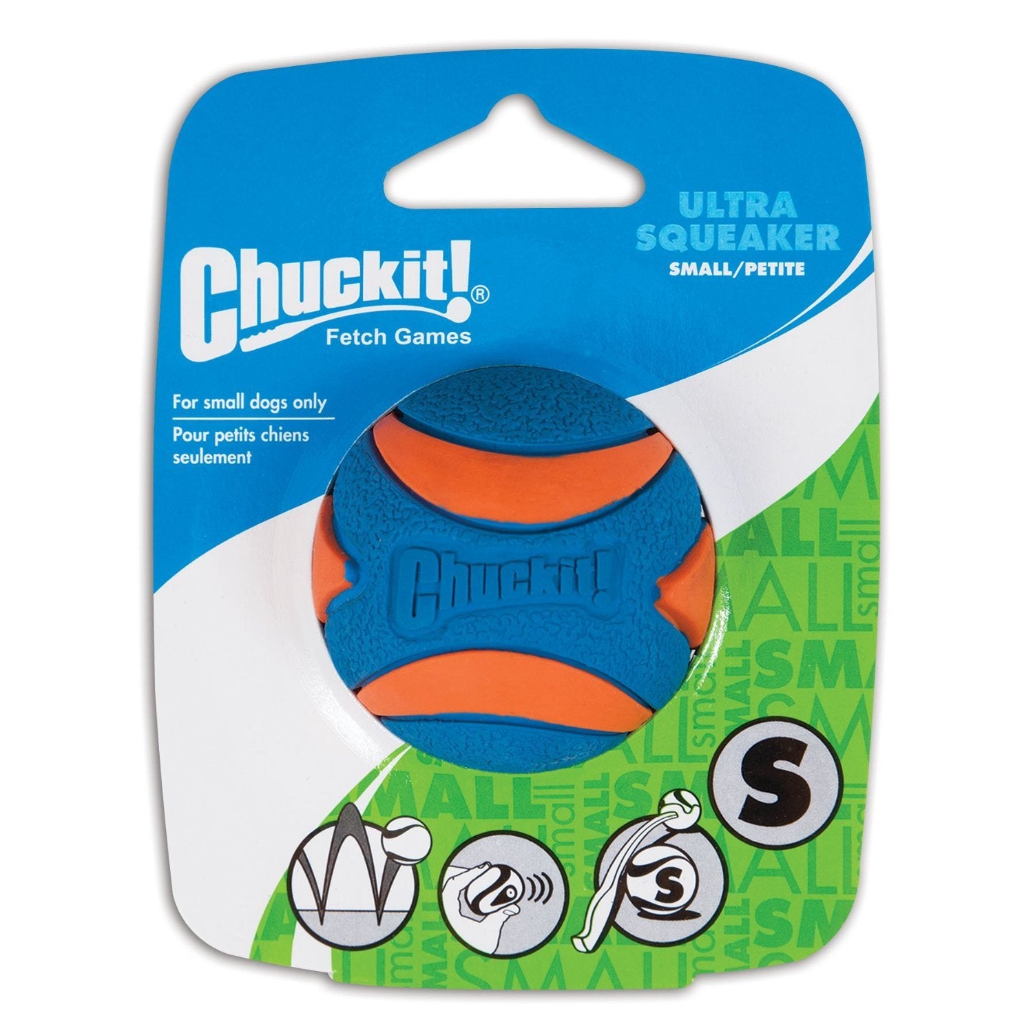 Chuckit Ultra Squeaker Ball Dog Toy Small (2 Diameter) (8 Pack)