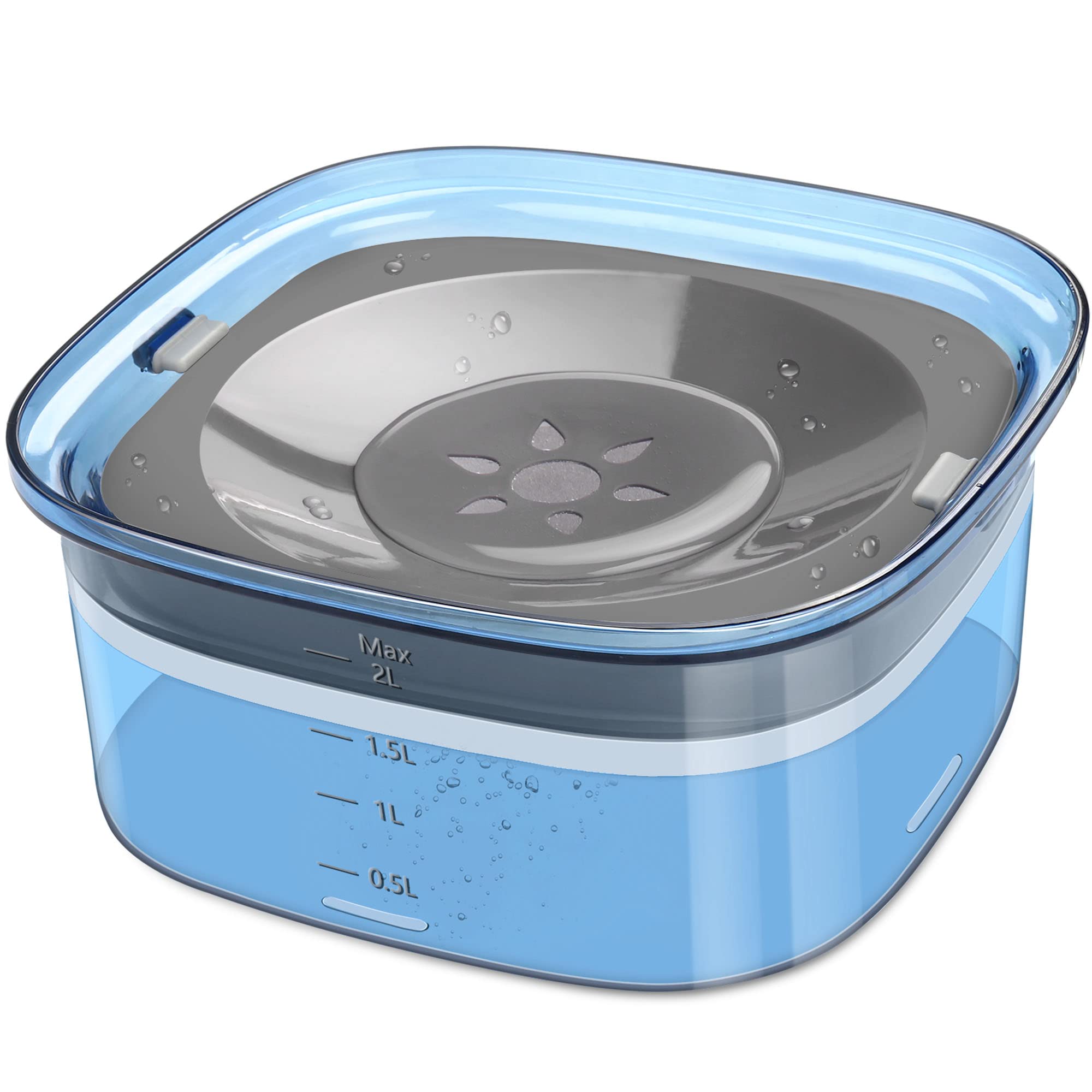 Upsky 70Oz Dog Water Bowl 2L No Spill Dog Bowl Large Capacity Slow Water Feeder, Spill Proof Dog Bowl Pet Water Dispenser Vehicl