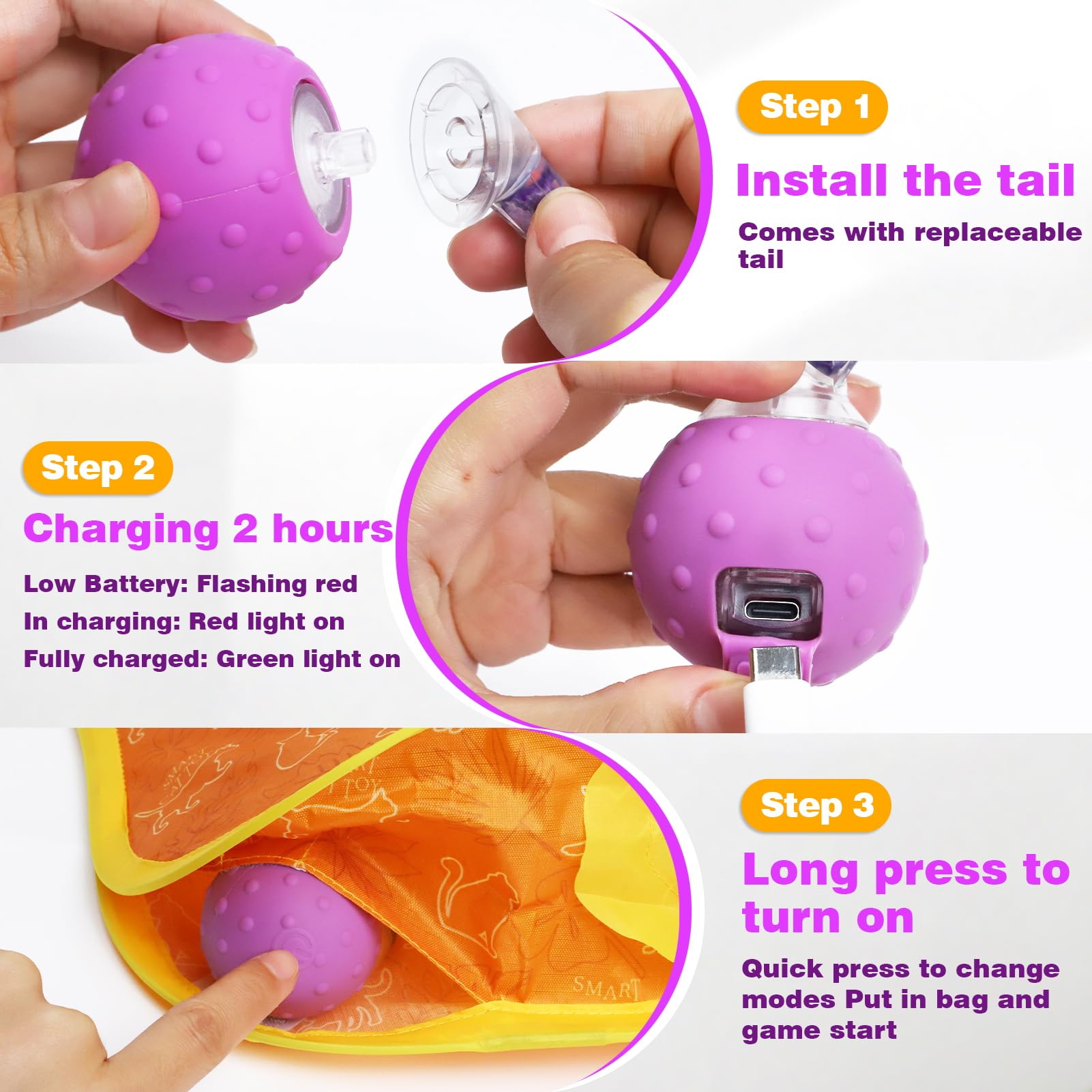 Bentopal Cat Toys Interactive Electric Cat Ball In Mice Holes, Pop N Play Cat Toys With Collapsible Cat Play Tunnel