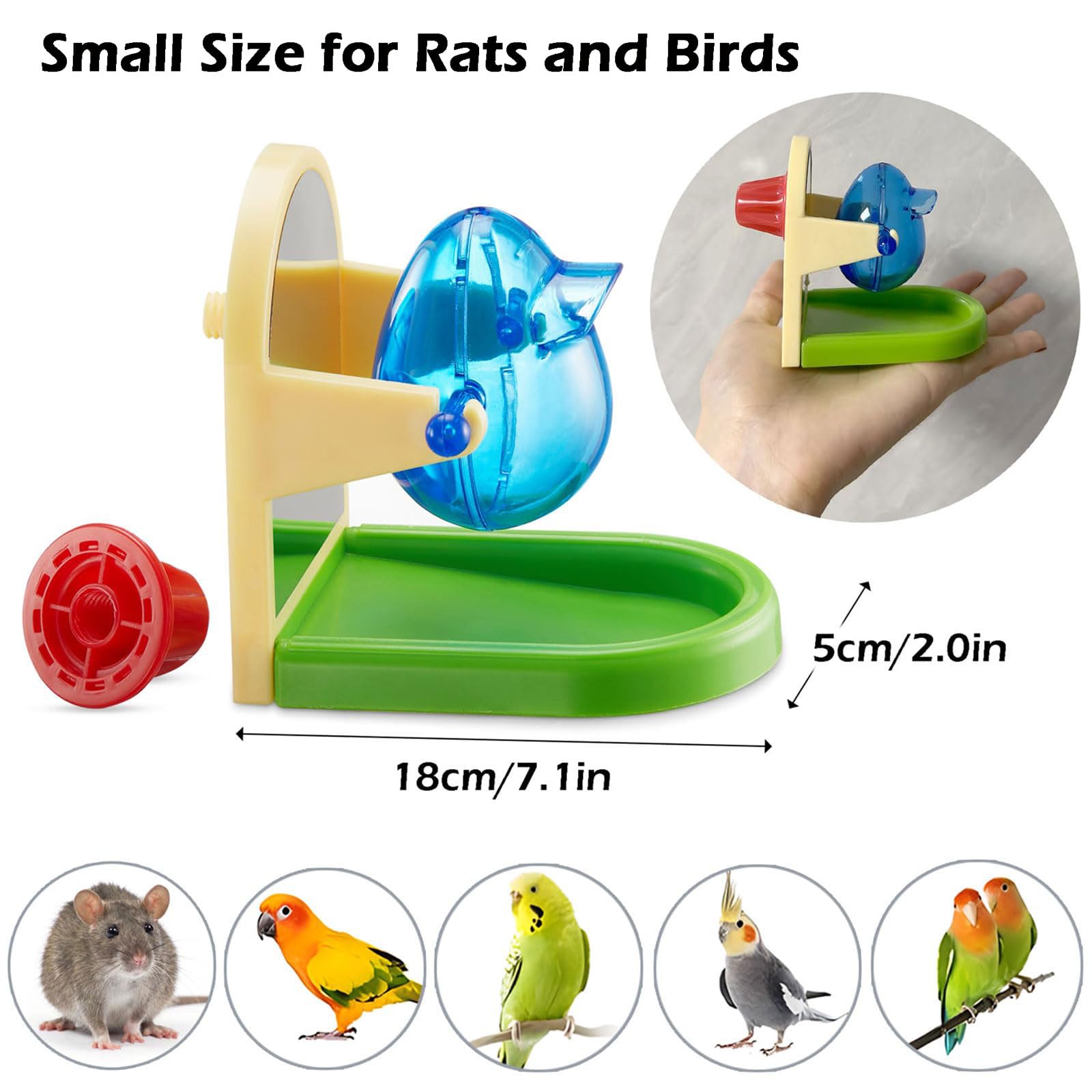Rat Enrichment Toys - Interactive Foraging and Intelligence Growth Puzzle Games, Treat Dispensing Slow Feeder for Cage, Bird Toy