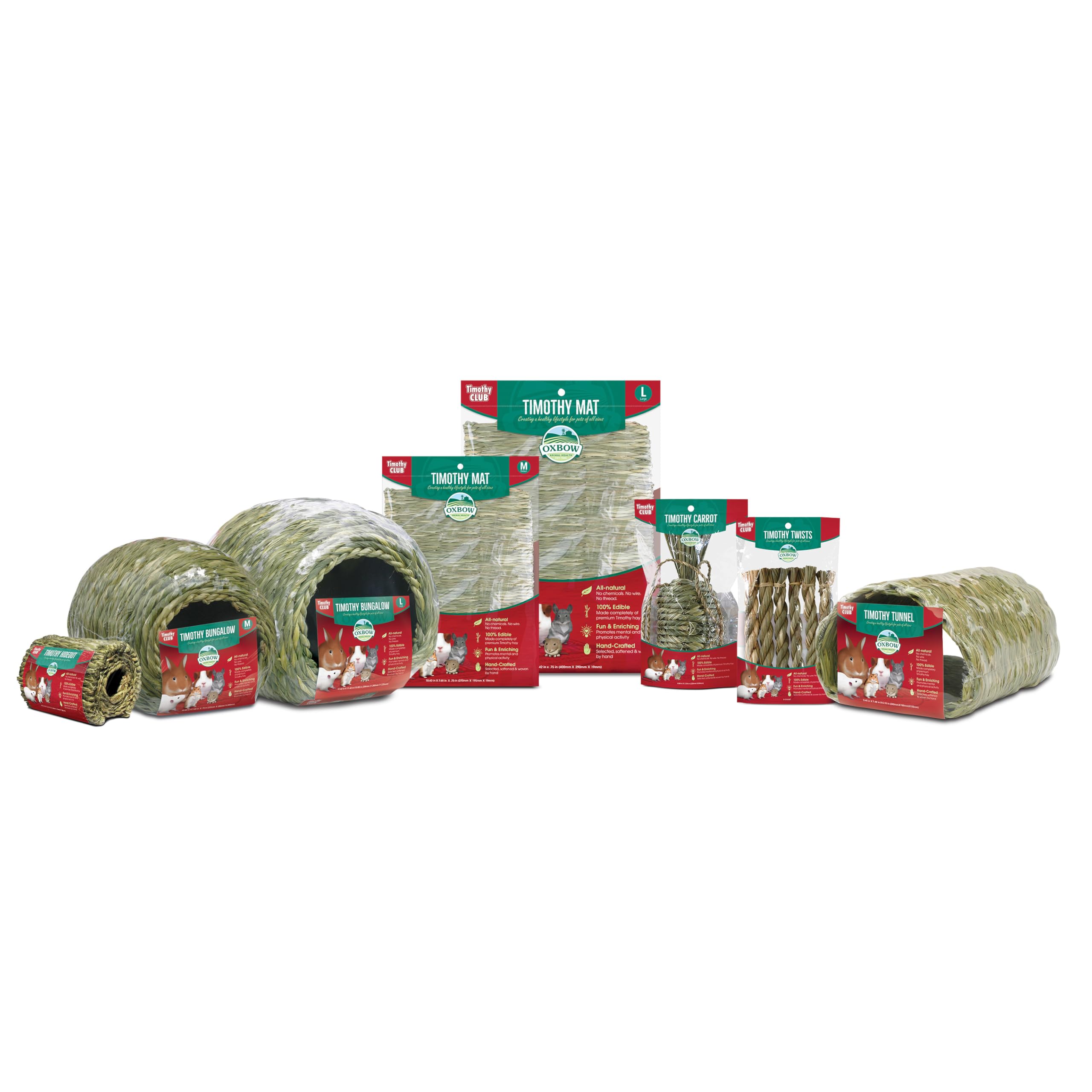 Oxbow Timothy Hay Mat - Edible Habitat Accessory for Rabbits, Guinea Pigs, Chinchillas & Rats - Hand-Woven Natural Mat and Chew,