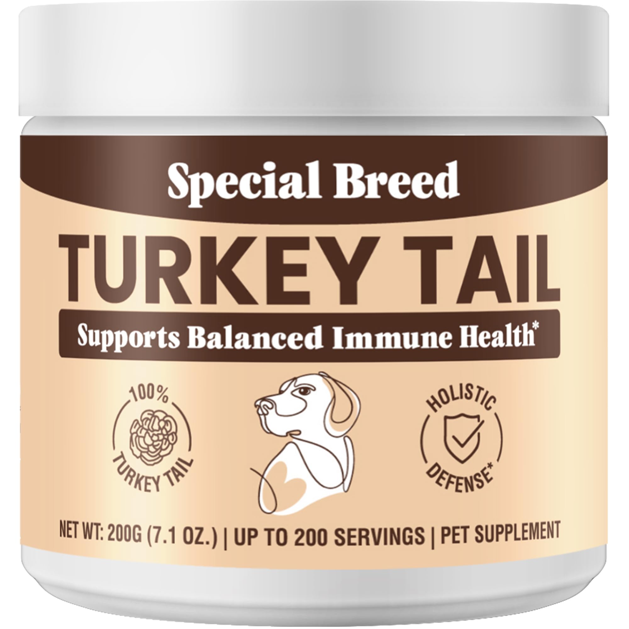 Organic Turkey Tail Mushroom for Dogs and Cats, Immune Support with Beta Glucans and Polysaccharides, Digestive and Respiratory 