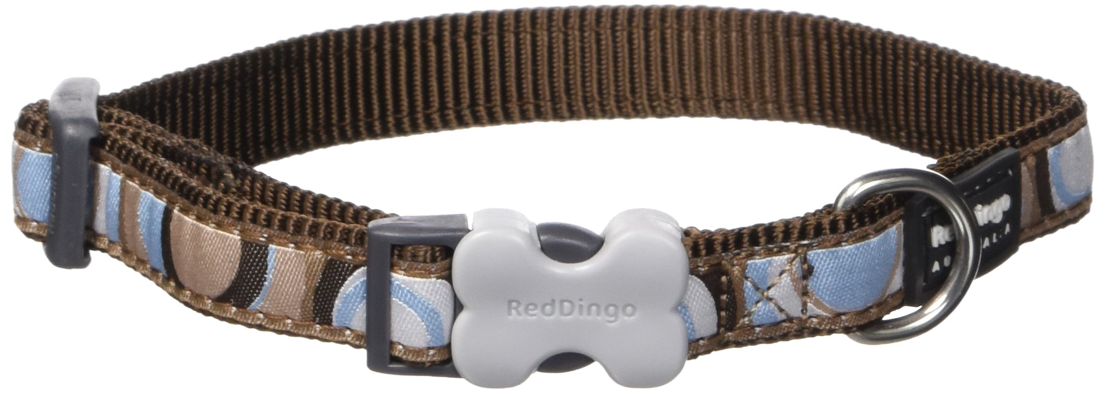 Red Dingo Circadelic Dog Collar, Brown, 15mm