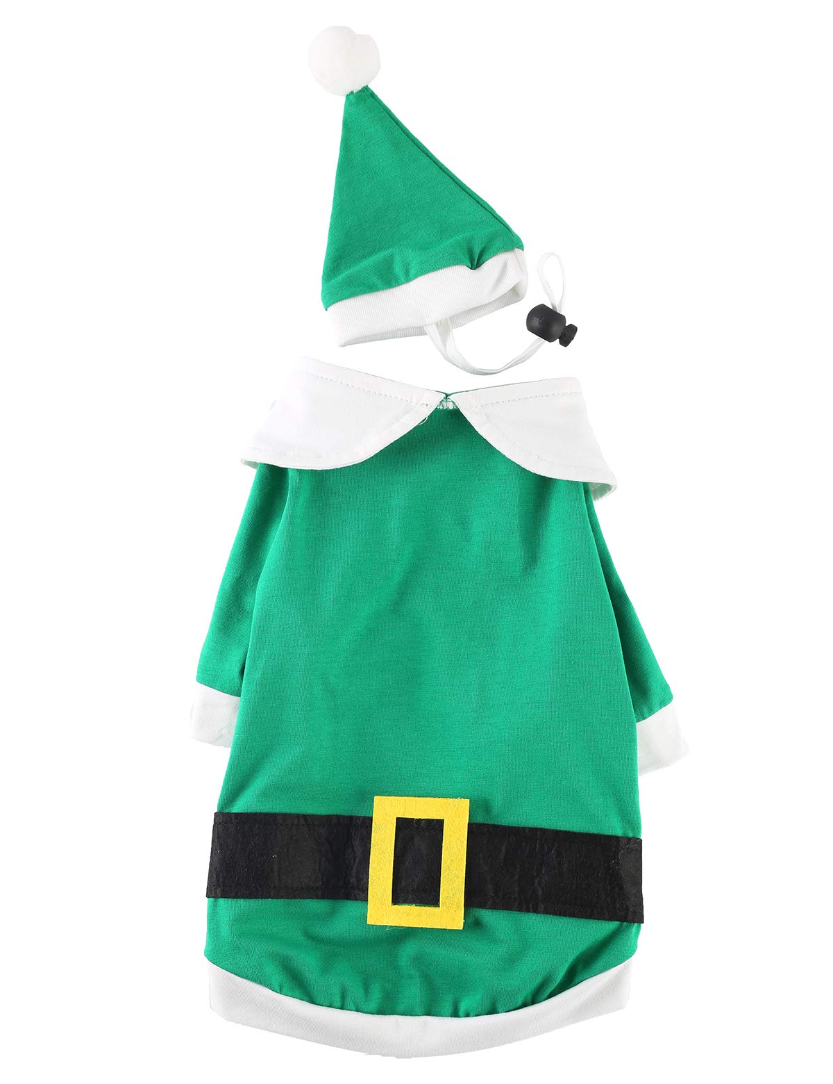 Impoosy Christmas Dog Shirt With Funny Hat Pet Cute Elf Santa Claus Costume Clothes Cat Small Dog Soft Cotton Xmas T-Shirt Outfit Set (Xs)