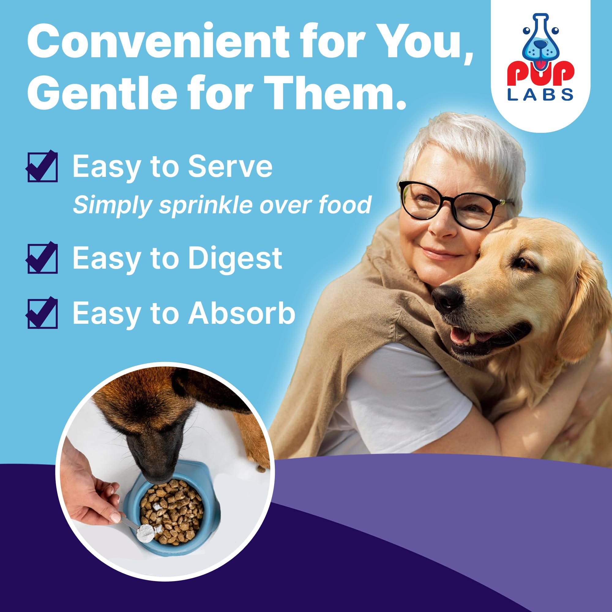 Pup Labs ProDenta, Tartar Remover for Dogs and Dog Bad Breath Eliminator, Natural Powder for Plaque and Gum Support, Made in USA