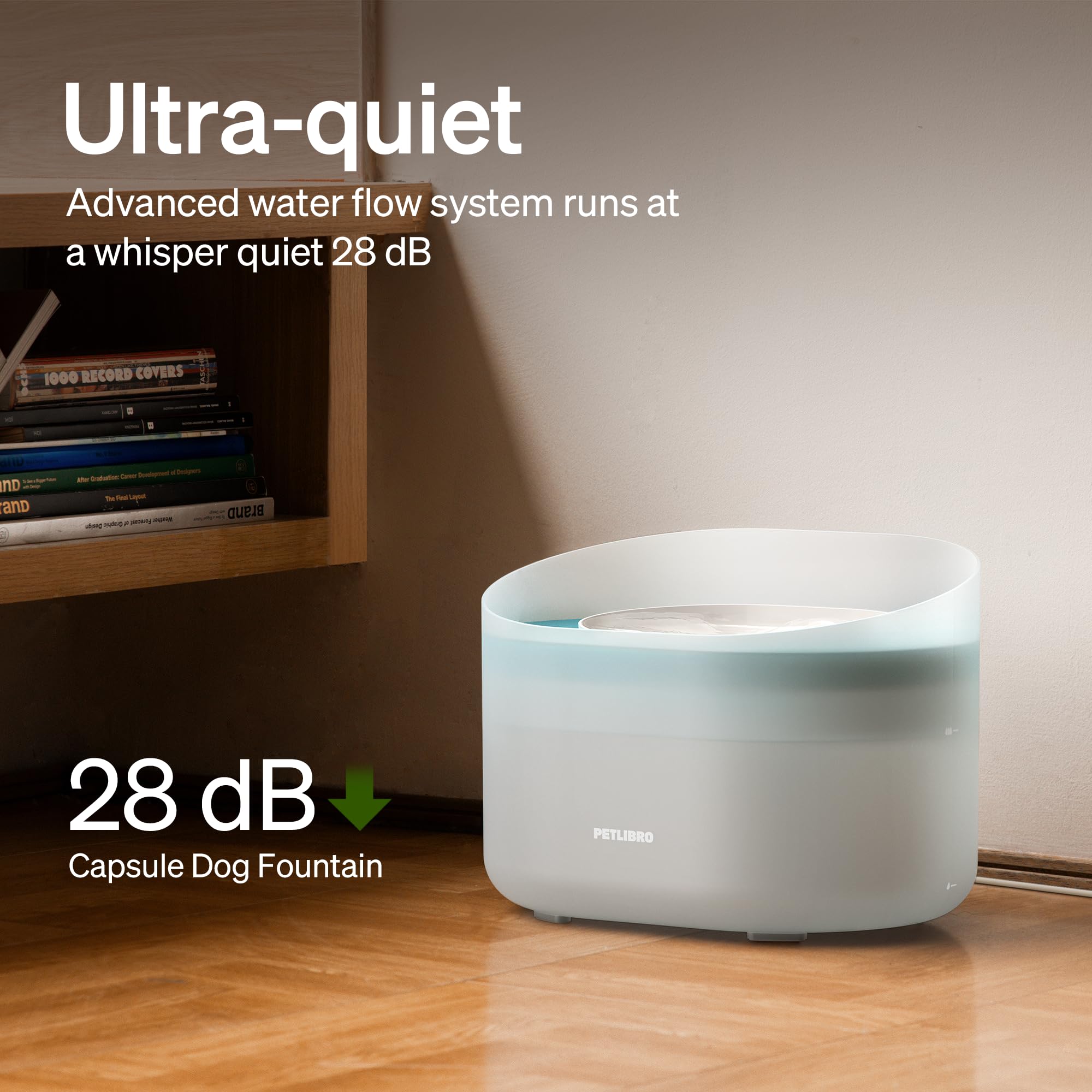 Petlibro Dog Water Fountain, 2.1Gal/8L Capsule Dog Fountain For Medium To Large Dogs, Anti-Splash Dog Water Bowl Dispenser, Supe