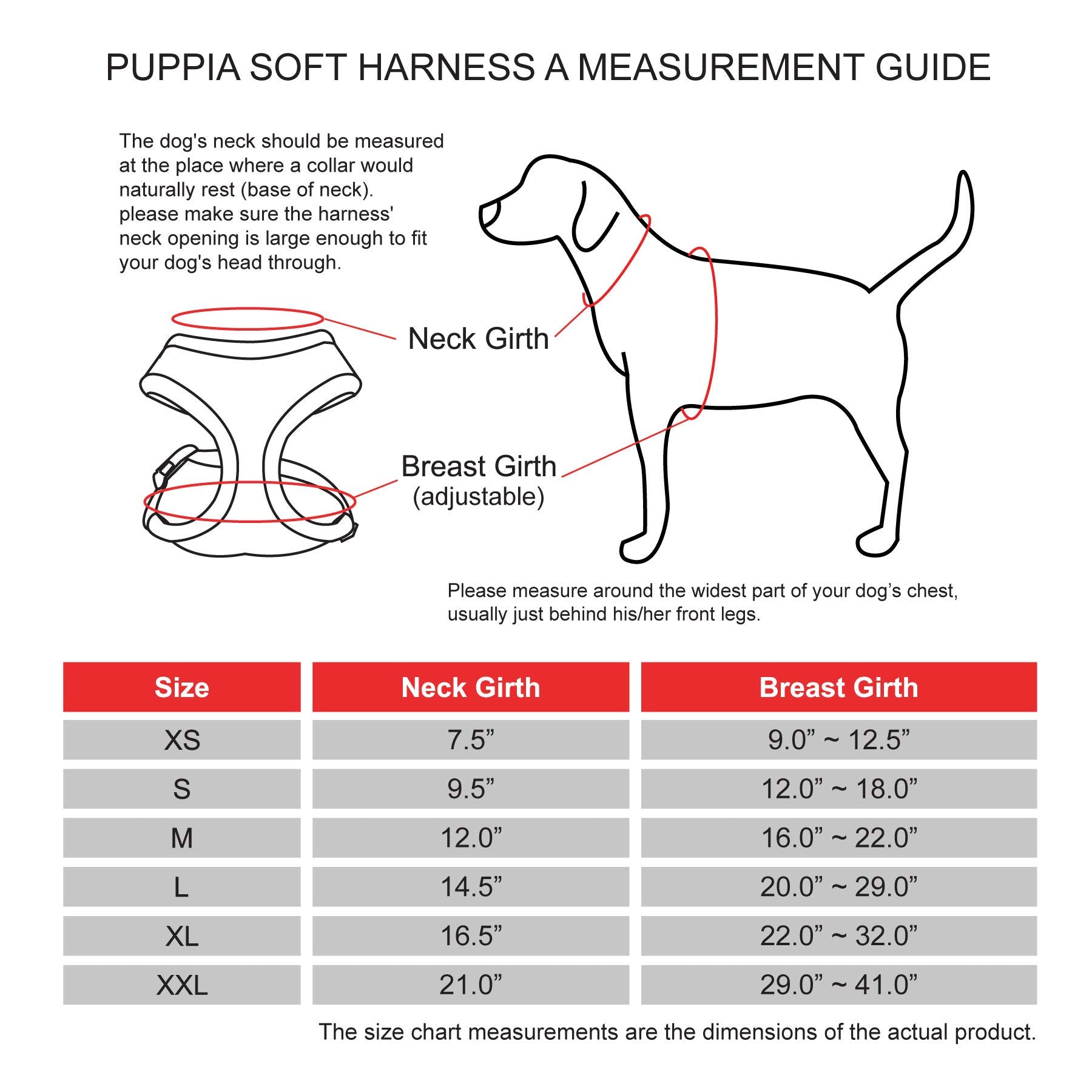 Puppia Soft Dog Harness No Choke Over-The-Head Triple Layered Breathable Mesh Adjustable Chest Belt And Quick-Release Buckle, Red, Small