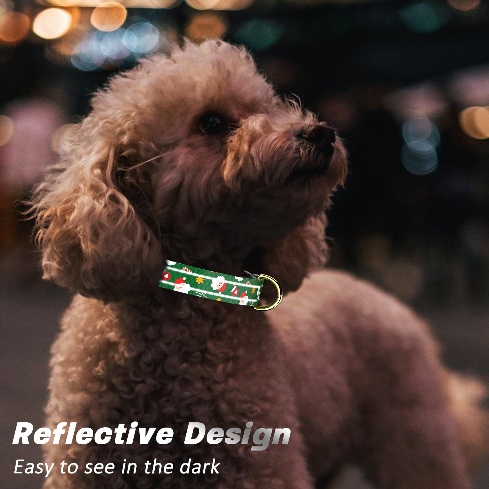 Tmoodel Reflective Dog Collar, Cute Christmas Style Dog Collar For Small Dogs, Soft Nylon Puppy Collar For Boy And Girl Female D