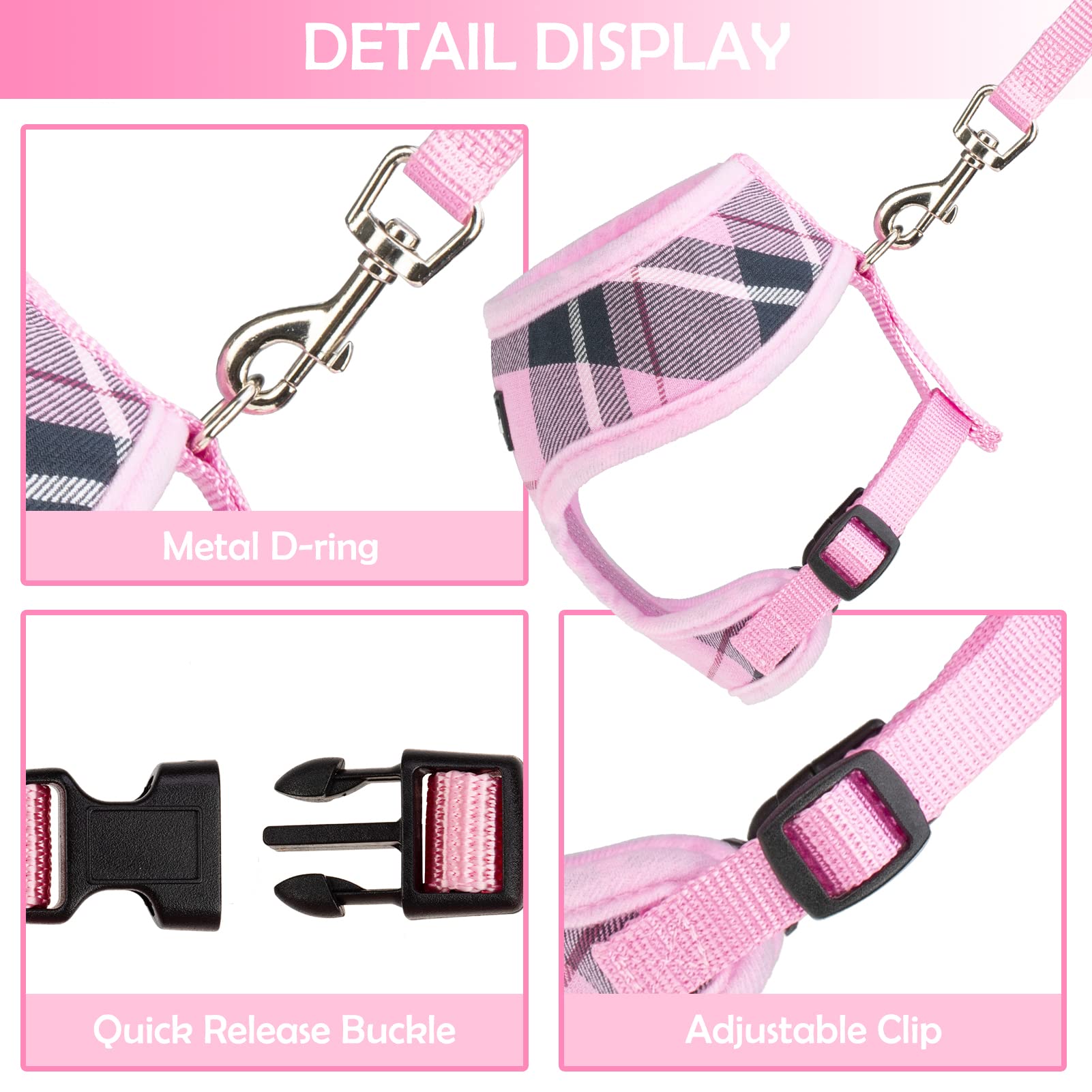 Scenereal Puppy Harness And Leash Set - Soft Mesh No Pull Vest Small Dog Padded Harness For Puppies & Cats