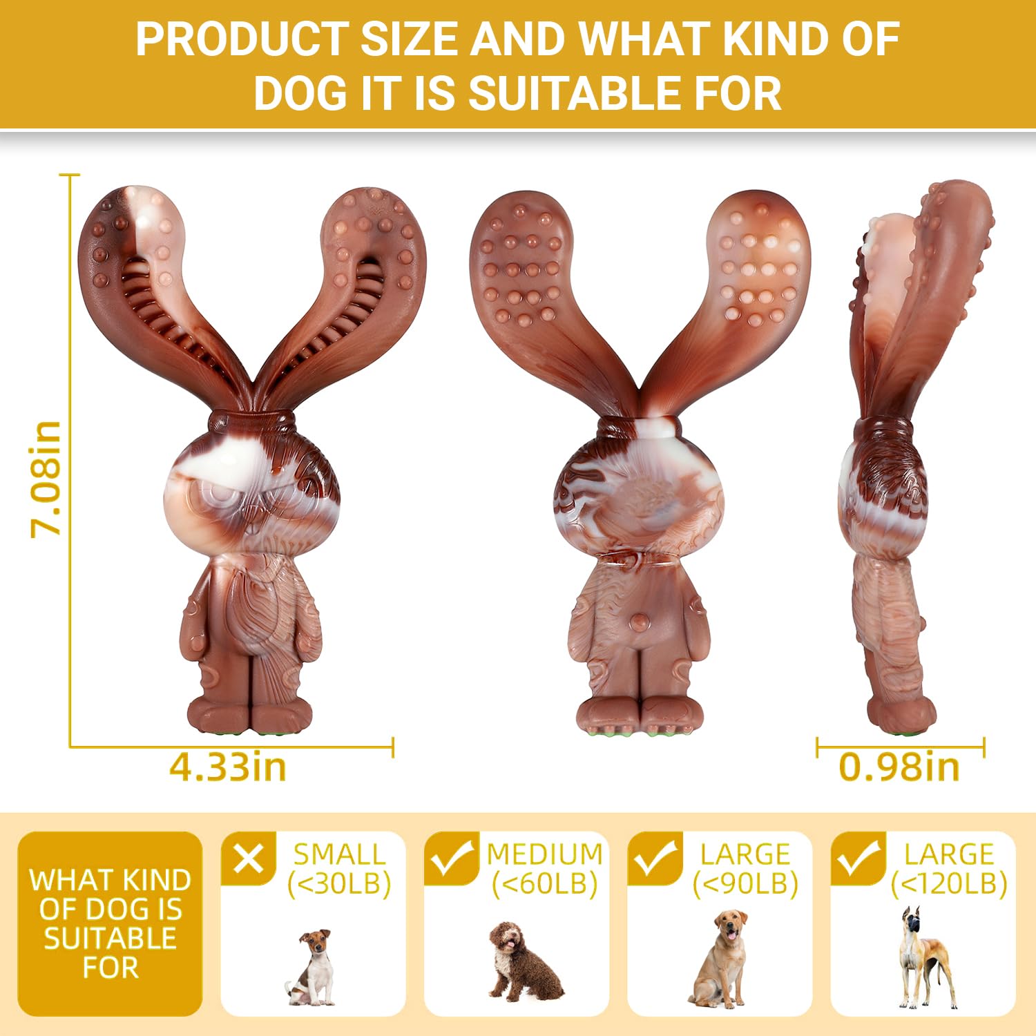 Tailwag Dog Chew Toys For Large Medium Breed, Beef Flavor Chew Toy For Aggressive Dogs Chewers, Indestructible Teething Toys, To