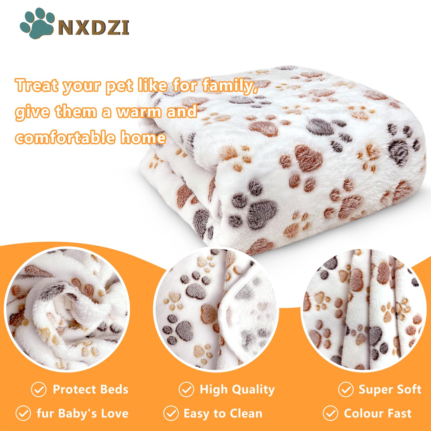 Dog Blankets For Medium Large Dogs Washable, 3 Pack Pet Blanket Washable 41'' X 31'', Fuzzy Soft Puppy Throw Cover For Kennel Cr