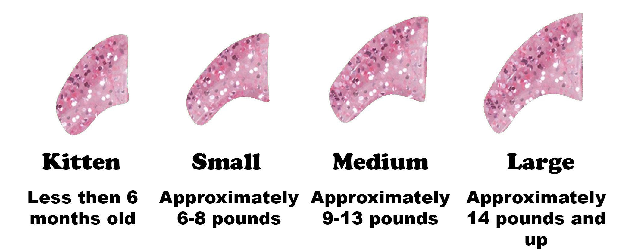 Purrdy Paws Soft Nail Caps For Cat Claws Pink Glitter Large