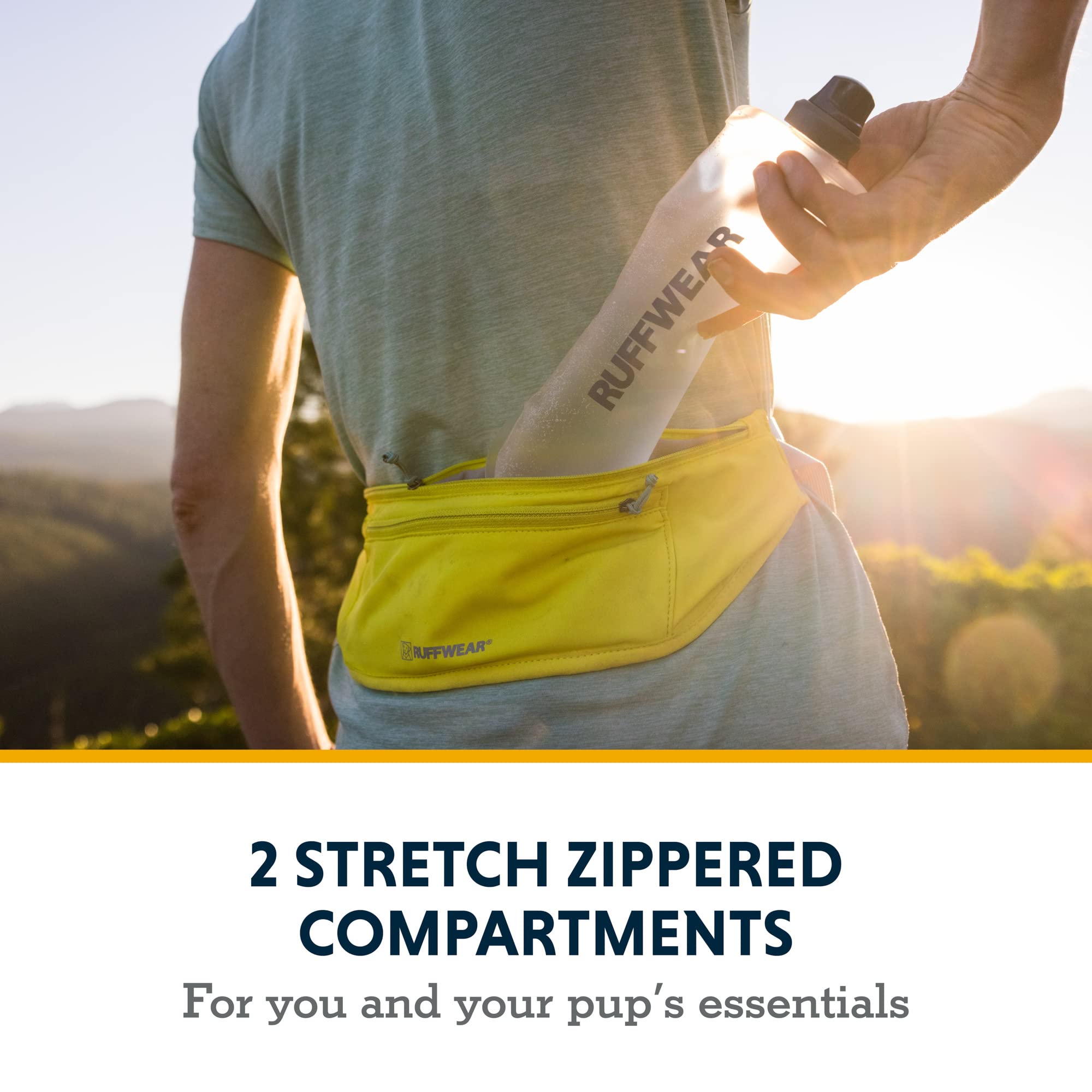 Ruffwear, Trail Runner Belt, Hands Free Adjustable With Pocket, Lichen Green, Large/X-Large