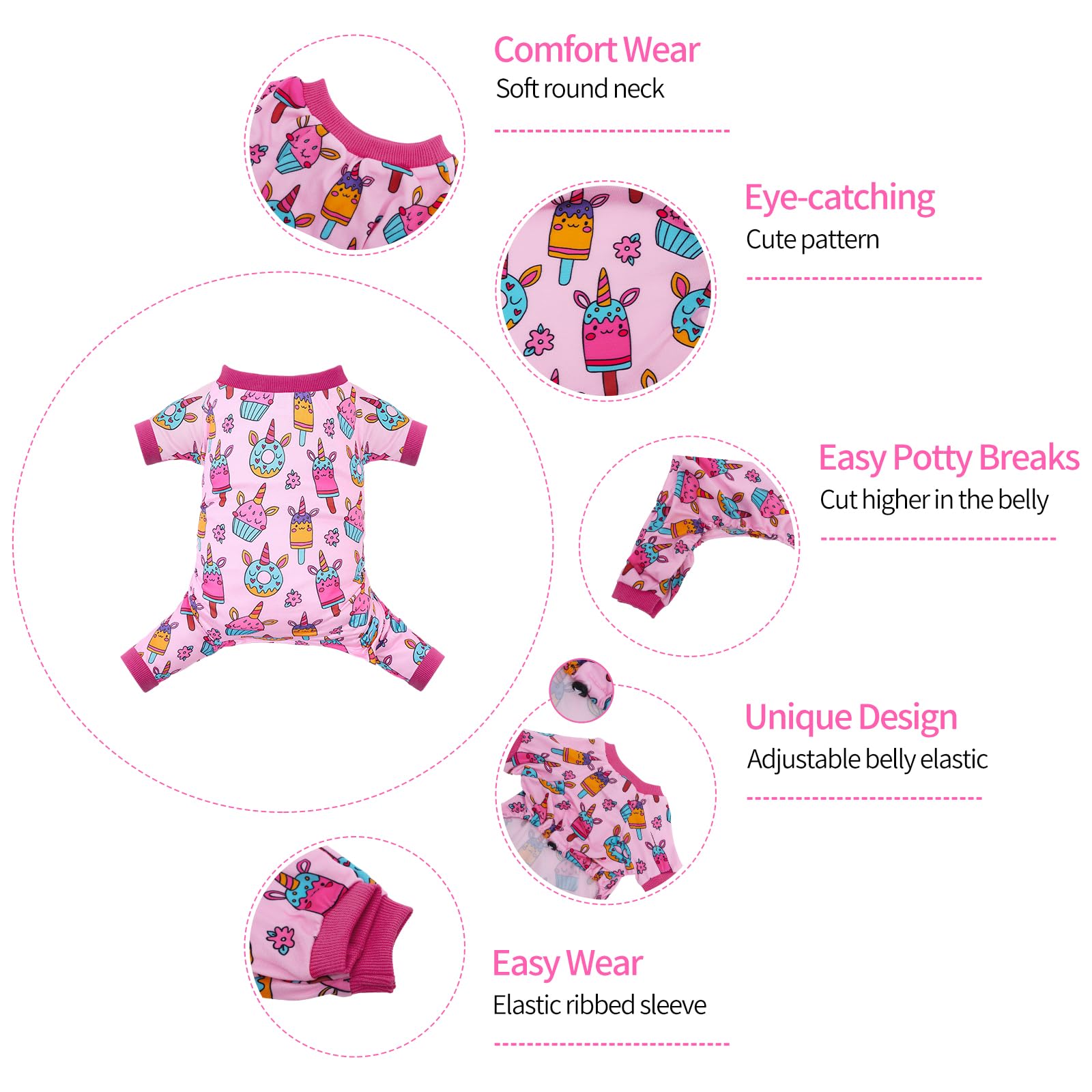 Cutebone Small Dog Pajamas Shirt Stretchy Summer Puppy Pjs Soft Cat Onesies Pet Clothes For Daily Wear Da30S