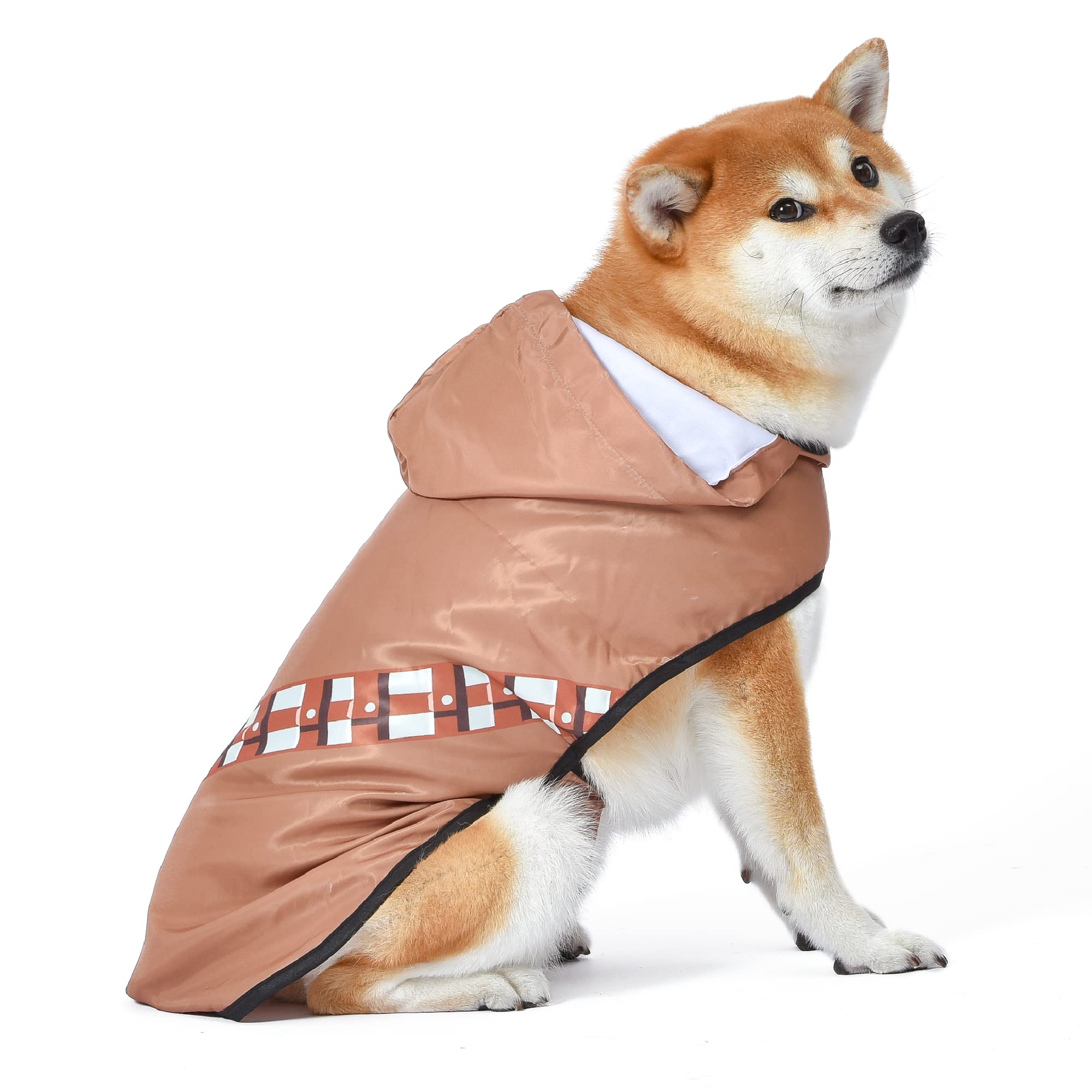 Star Wars for Pets Chewbacca Raincoat with Leash Attachment Slit - Dog Rain Jacket with Leash Hole - Officially Licensed Pet App
