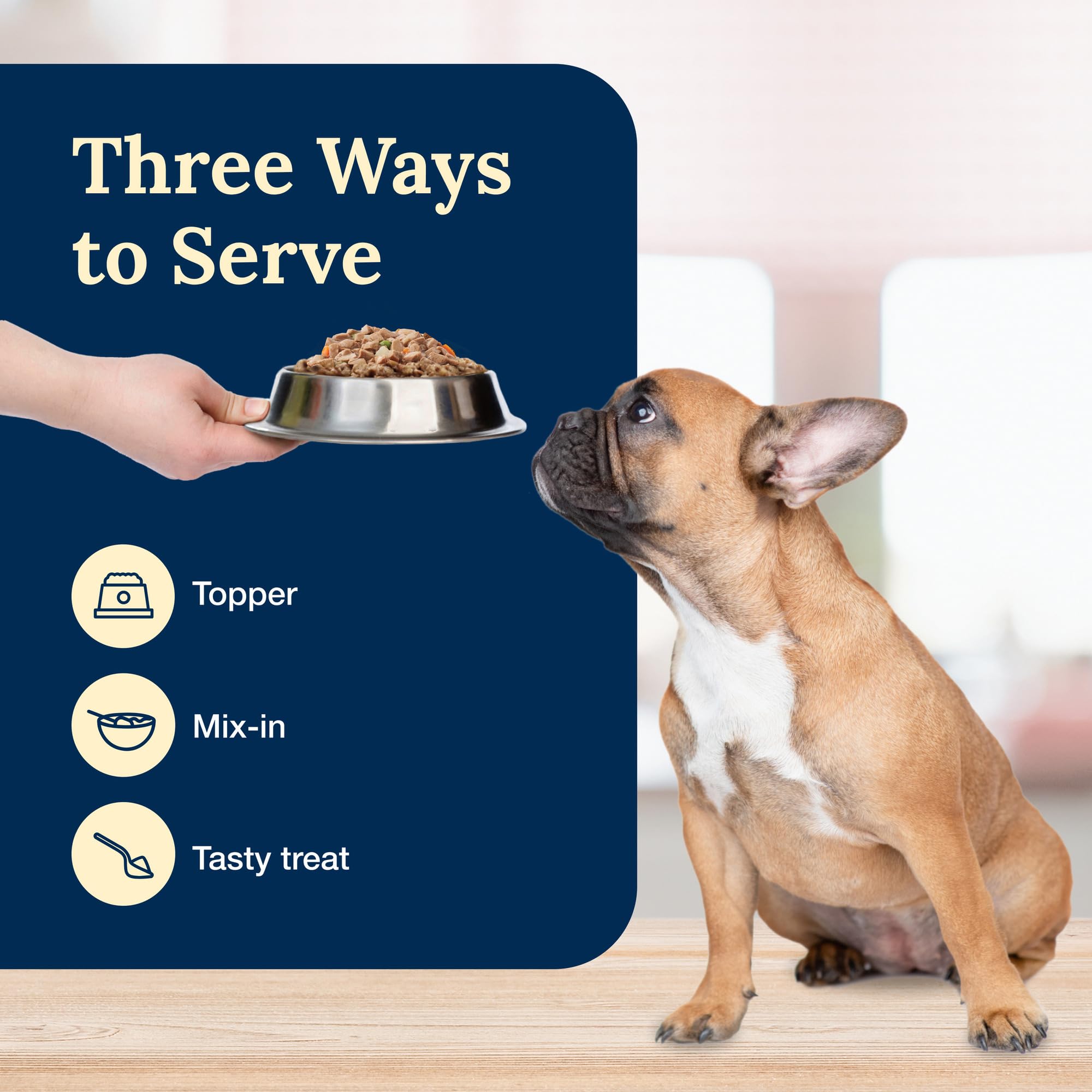 Blue Buffalo Delectables Natural Wet Dog Food Toppers Variety Pack, Tasty Chicken & Hearty Beef, Cuts in Gravy, 3-oz. (12 Pouche