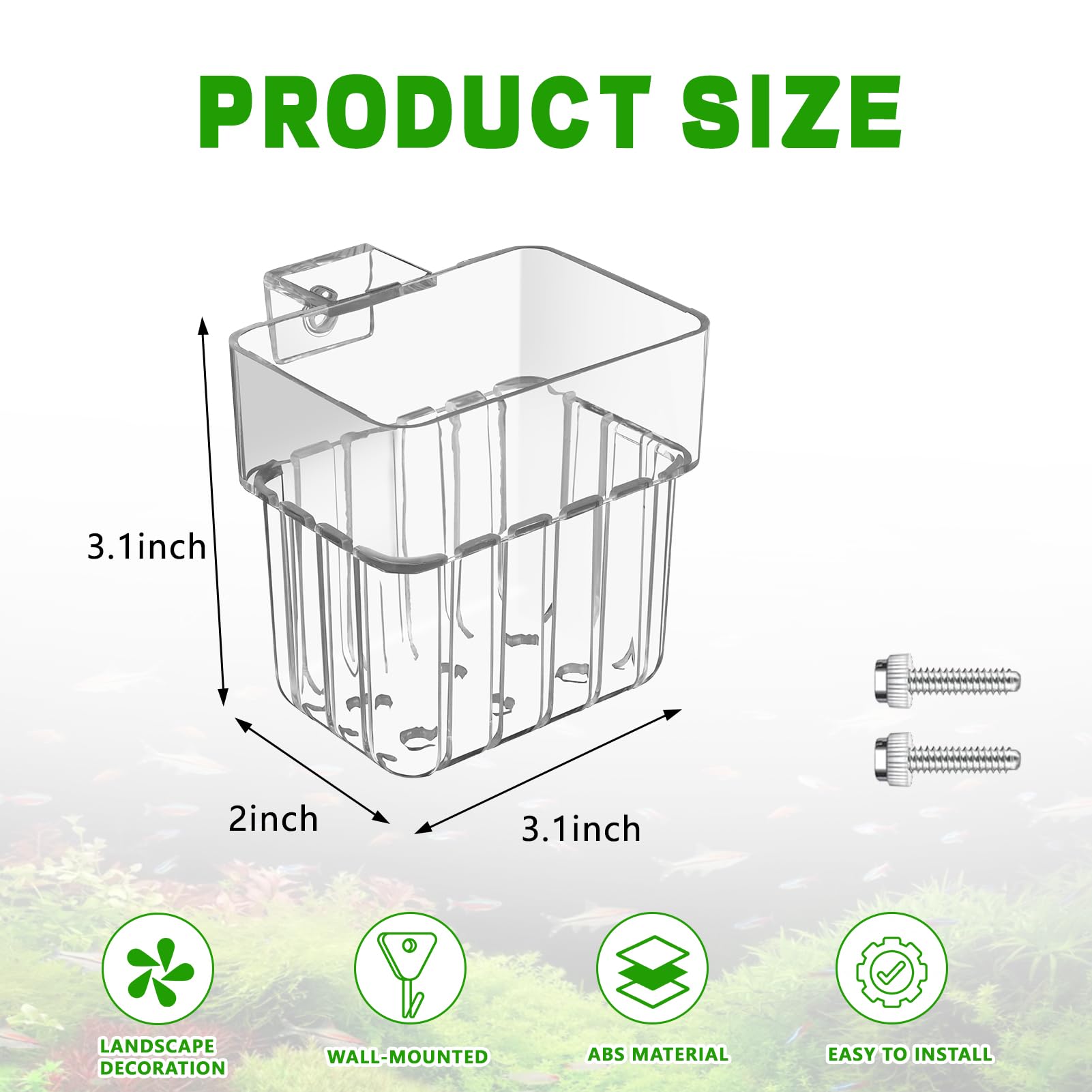 Uprony 2PCS Aquarium Plant Holder with Hooks Top Clear Acrylic Fish Tank Plant Holder Cup Pots for Fish Tank Aquaponic Plant and