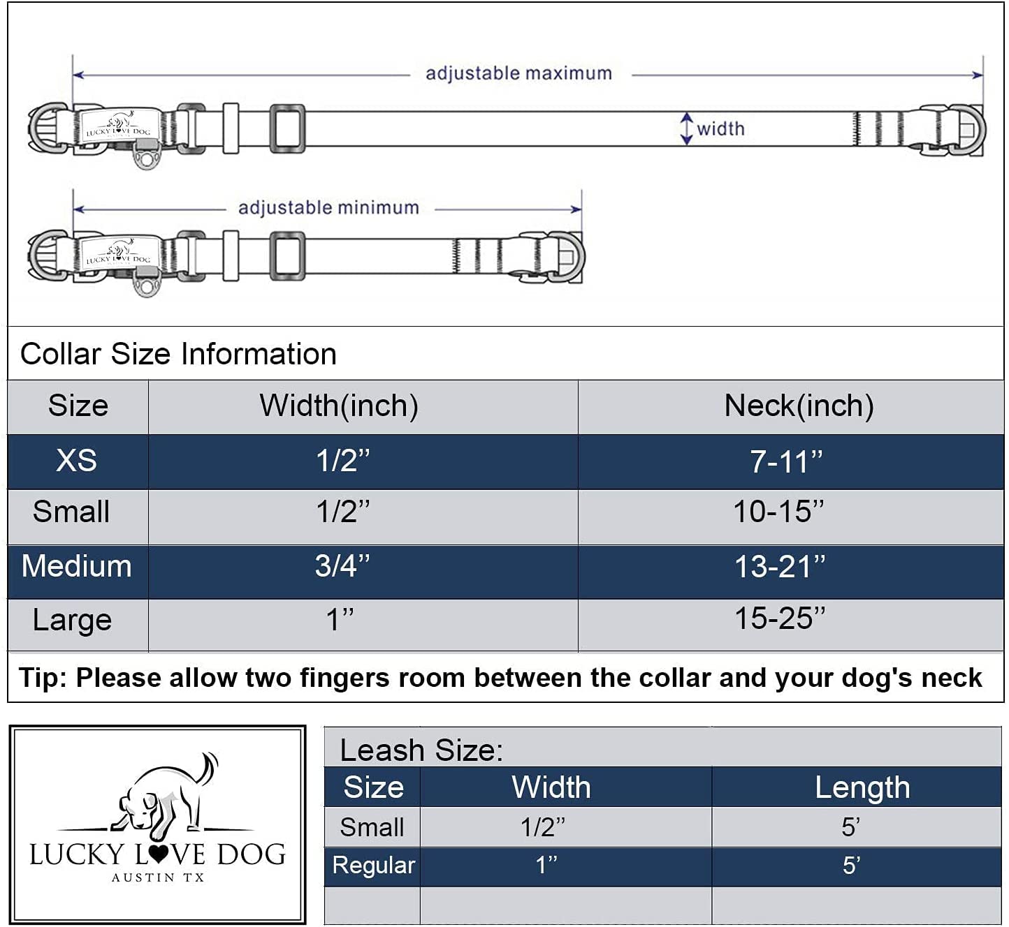 Lucky Love Dog Dog Collar, Leash Set Small, Medium, Large, Premium, Cute And Adjustable Collars For Male And Female Dogs, Winterblue Combo, Extra Small