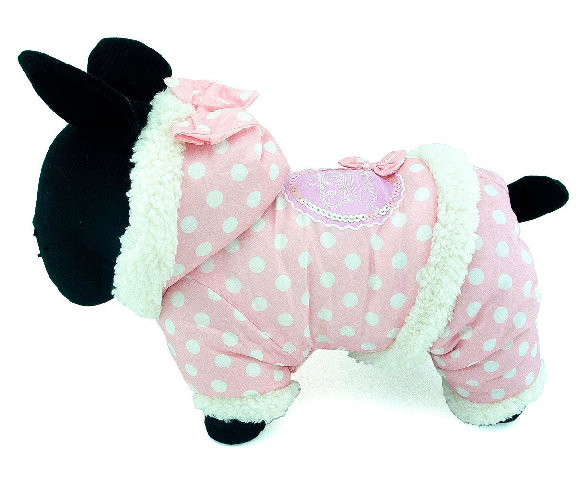 Selmai Polka Dots Hooded Warm Pet Fleece Jumpsuit Puppy Winter Snowsuit Small Dog Cat Coat Jacket Pjs Outfits Chihuahua Clothes