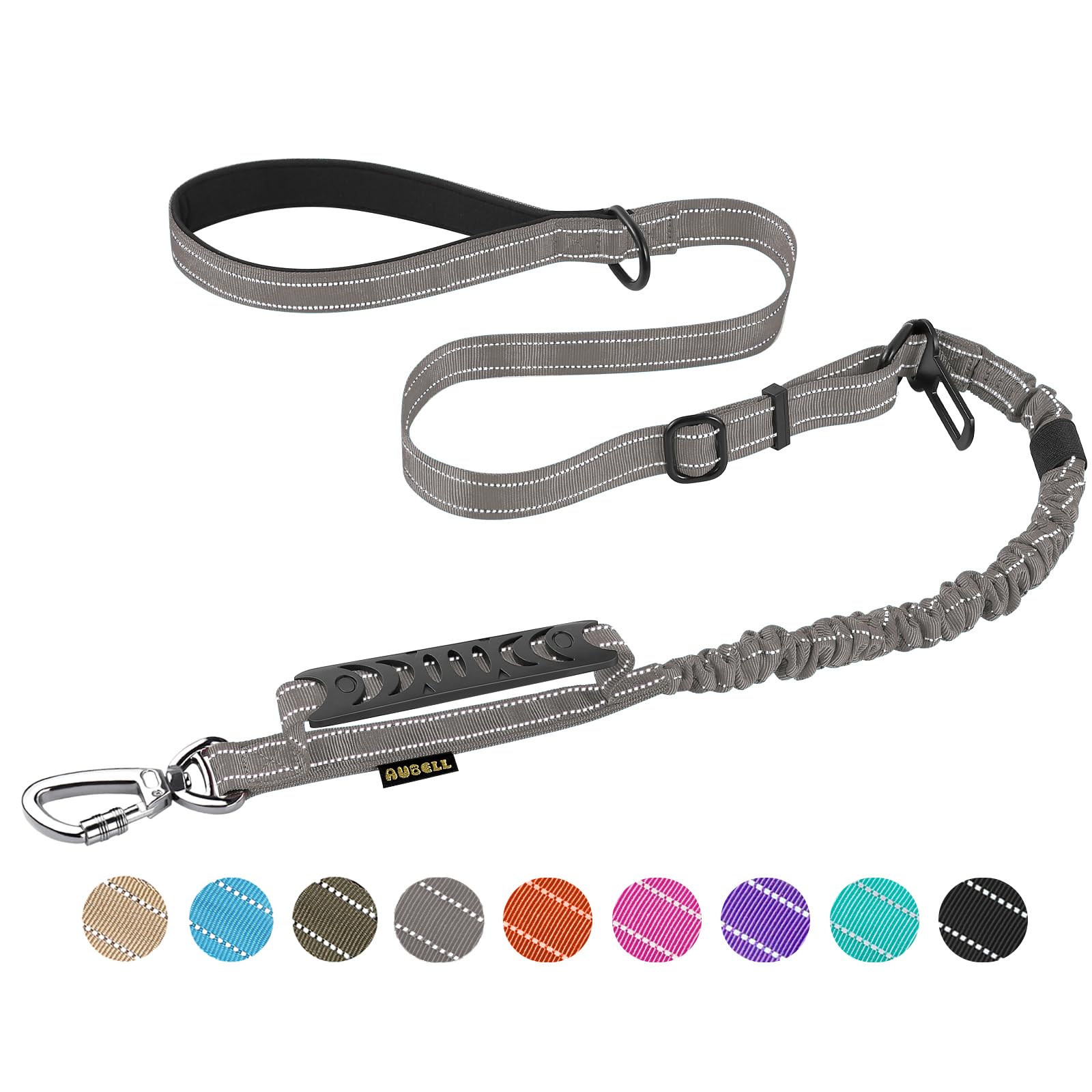 Aubell Tactical Dog Leash Heavy Duty,4-6Ft Reflective Strong No Pull Bungee Leash For Small Dogs With Comfortable Padded Double 