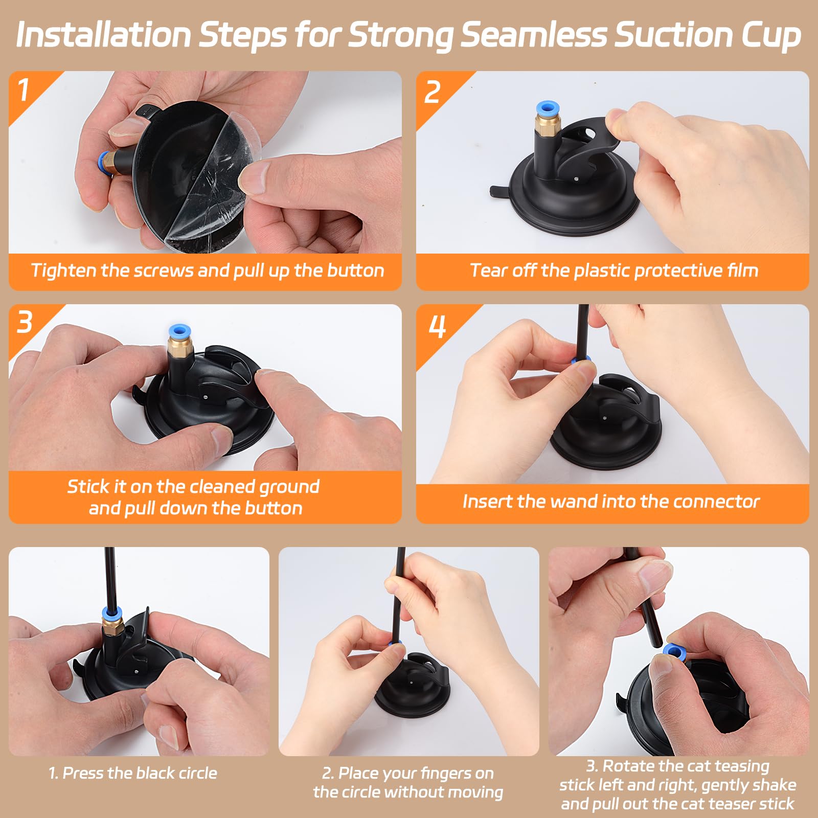 Cat Feather Toys, 10Pcs Cat Toys With Detachable 2Pcs Suction Cup, 6Pcs Replacement Teaser Refills With Bell, Interactive Cat To