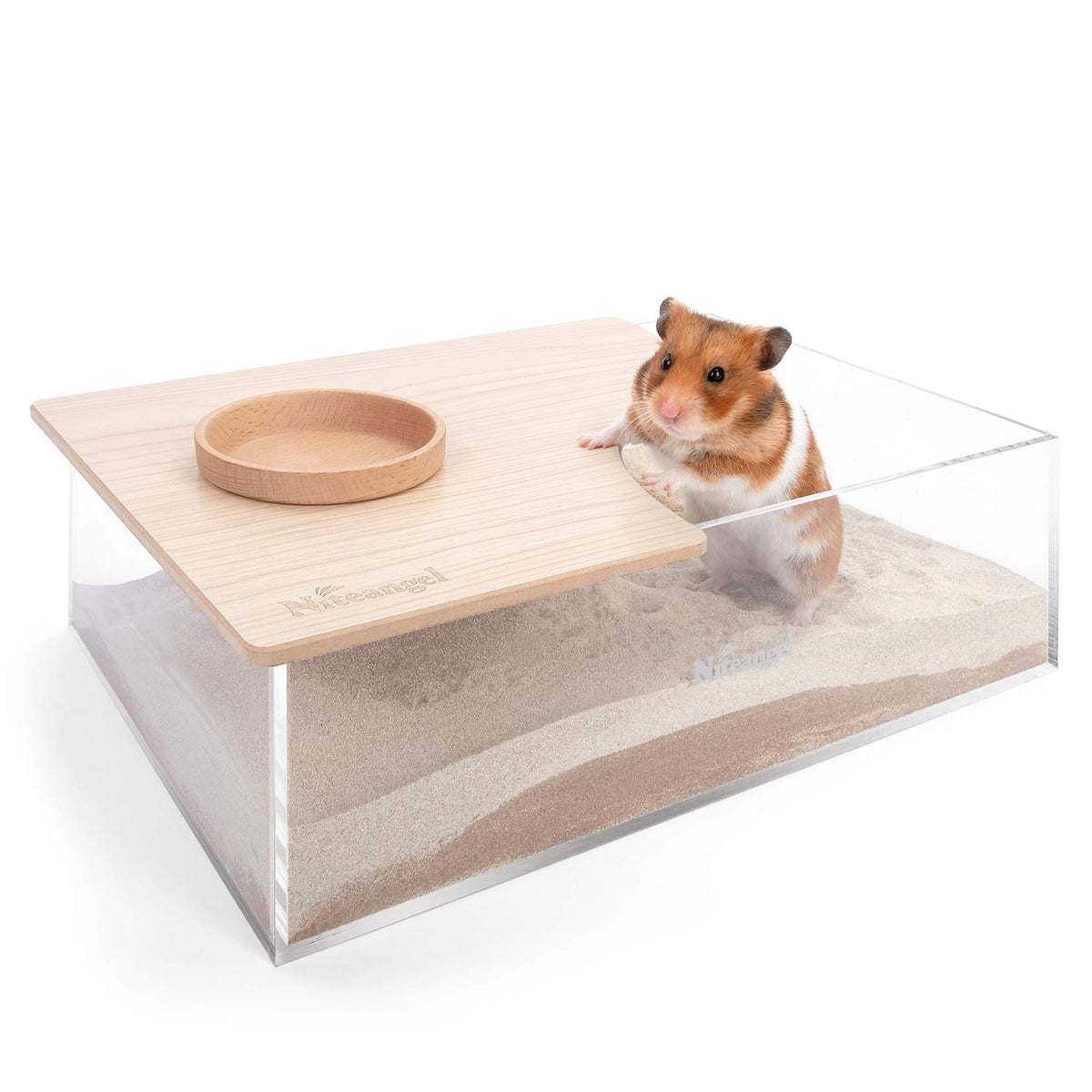 Niteangel Animal Sand-Bath Box: - Acrylic Critter 'S Sand Bath Shower Room & Digging Sand Container For Hamsters Mice Lemming Ge