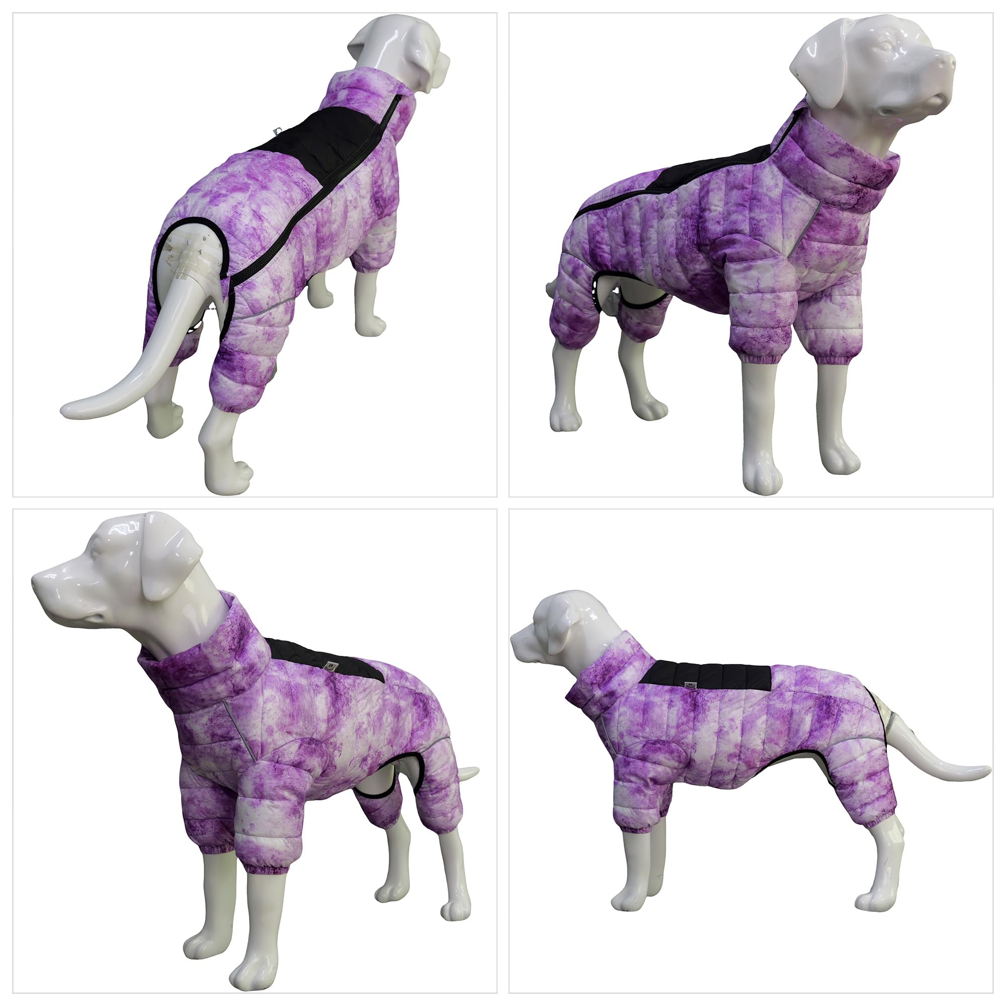 Micai Warm Dog Coat - 4 Legs Covered Waterproof Windproof Reflective Vest, Zippered Adjustable Outdoor Snow Jacket for Small Med