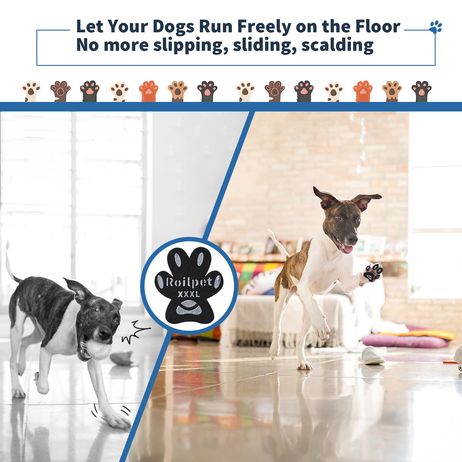 Dog Paw Protector Anti-Slip Pads, Toe Grips For Dogs From Slipping On Hardwood Floors, Stronger Self-Adhesive Paw Pad Provide Tr