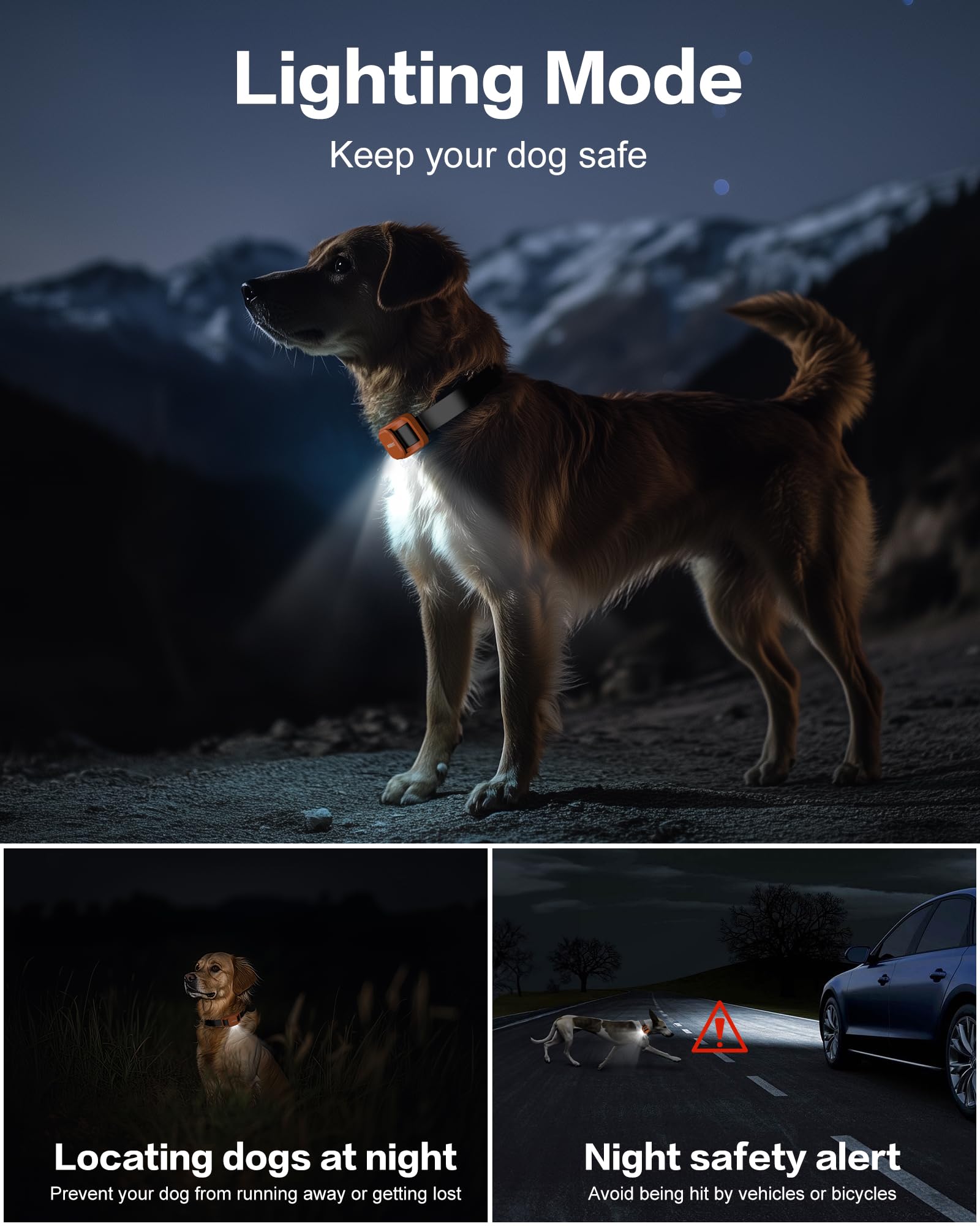 Jugbow Dog Training Collar - 4200Ft Remote Dog Collar For Small Medium Large Dogs, Led Light Electric Collar With Beep/Safe Stat