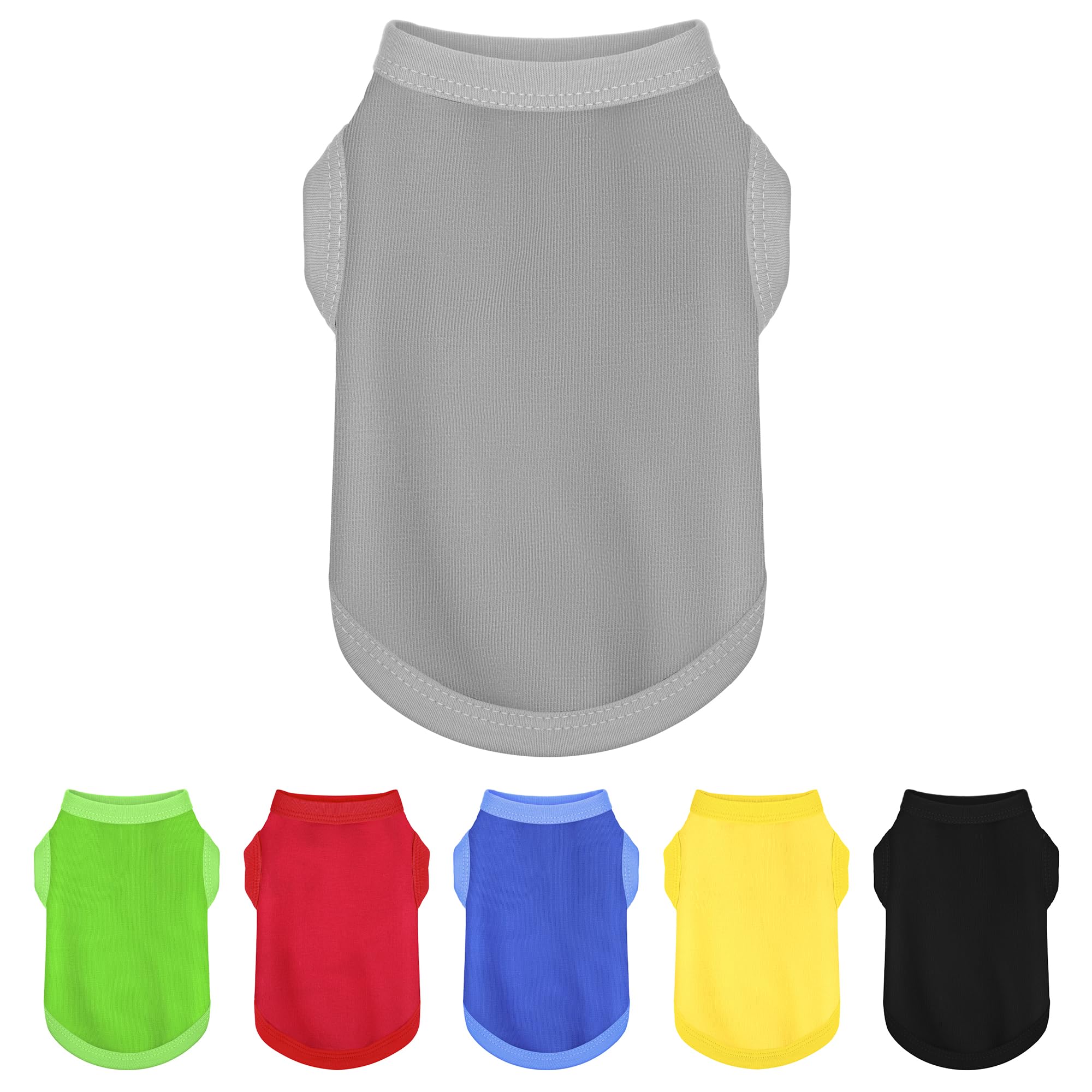 Premium Sleeveless Dog Shirt: Solid Color Design Dog Tank Top Clothes, Crafted From Cotton For Small, Medium, & Large Breeds C E