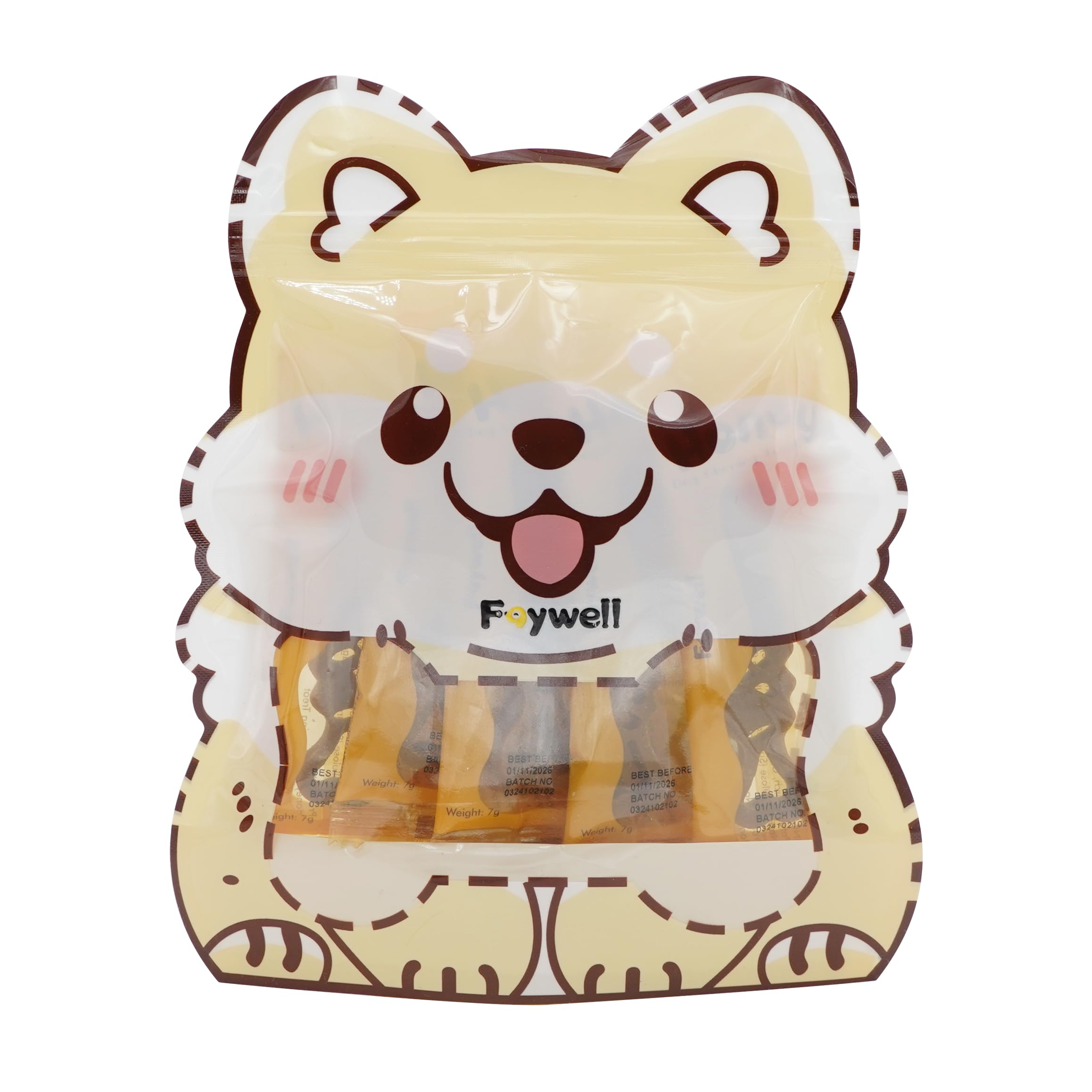 FAYWELL - Honey Dog Chewing Treat with Tea Polyphenols and Dietary Fiber, Chicken & Honey Taste, Low-Fat Protein, 5pcs