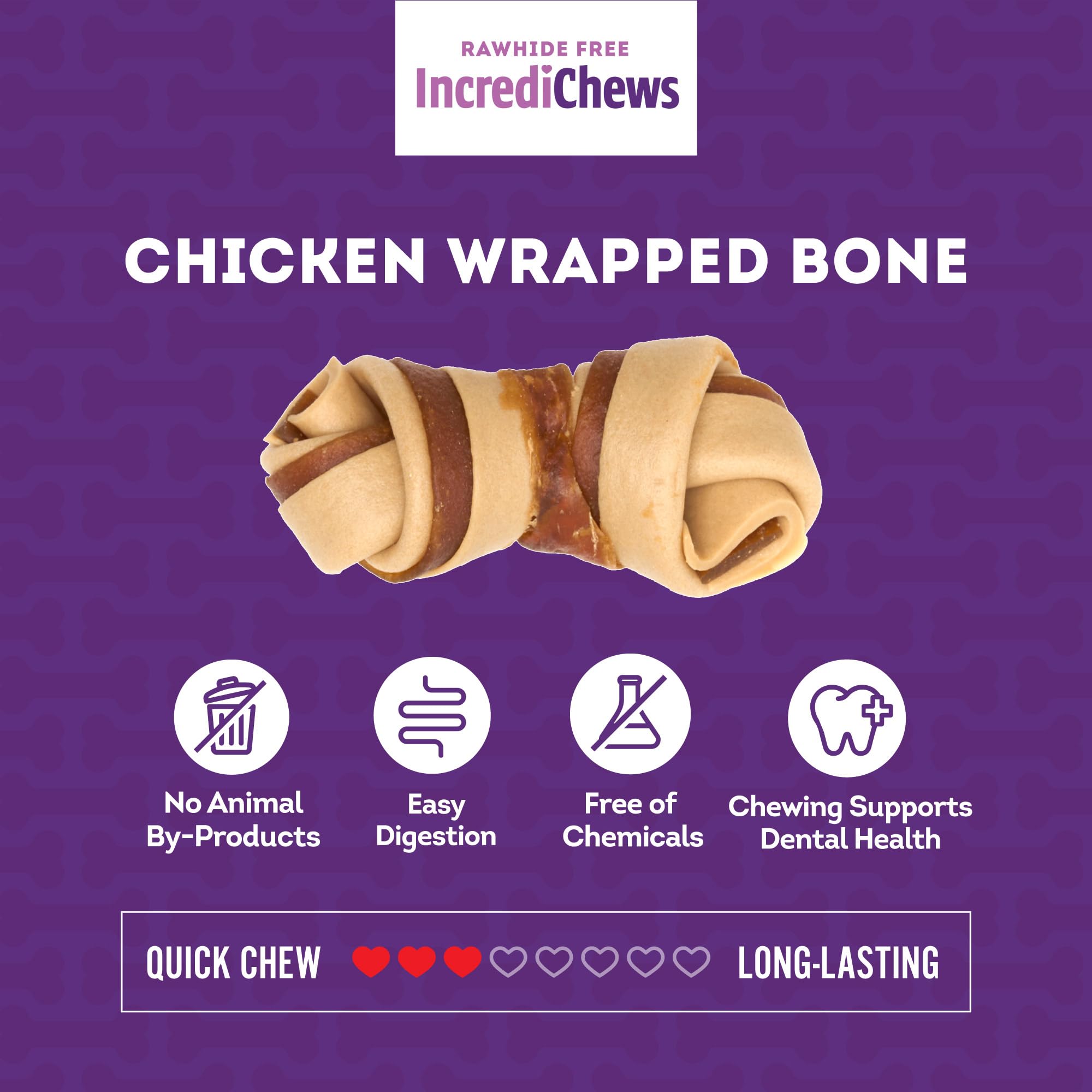 Treatly IncrediChews Bone w/Chicken Meat Wrap Dog Chew Treats - 6 Count/1 Pack