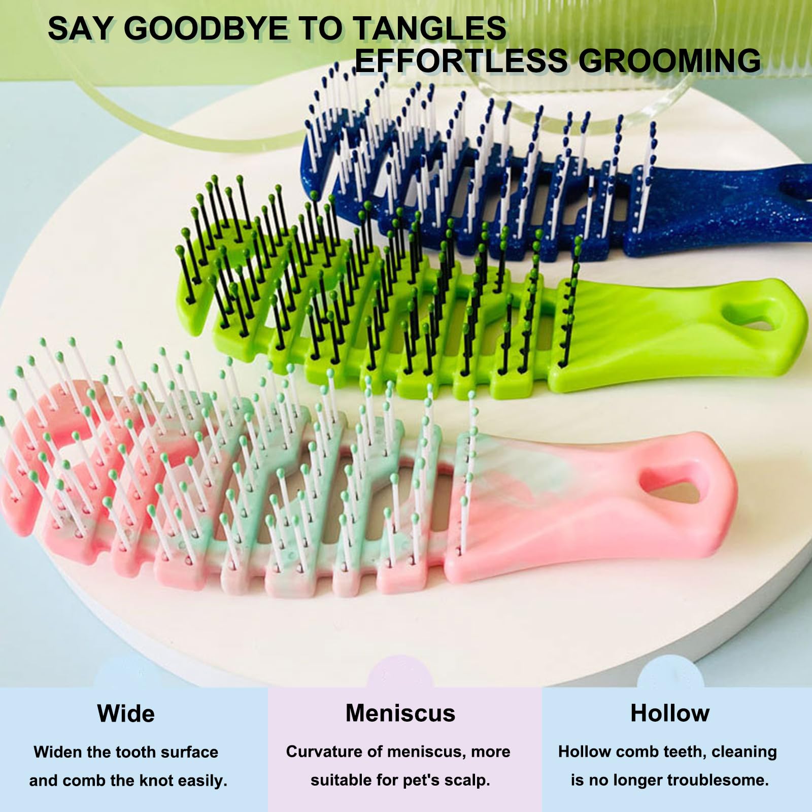 Maeelou Ridge Design Puppy Brush, Soft Bristle Gentle Grooming Tool, Pet Hair Care, Suitable Small Dog : Yorkie, Maltese, Shih T