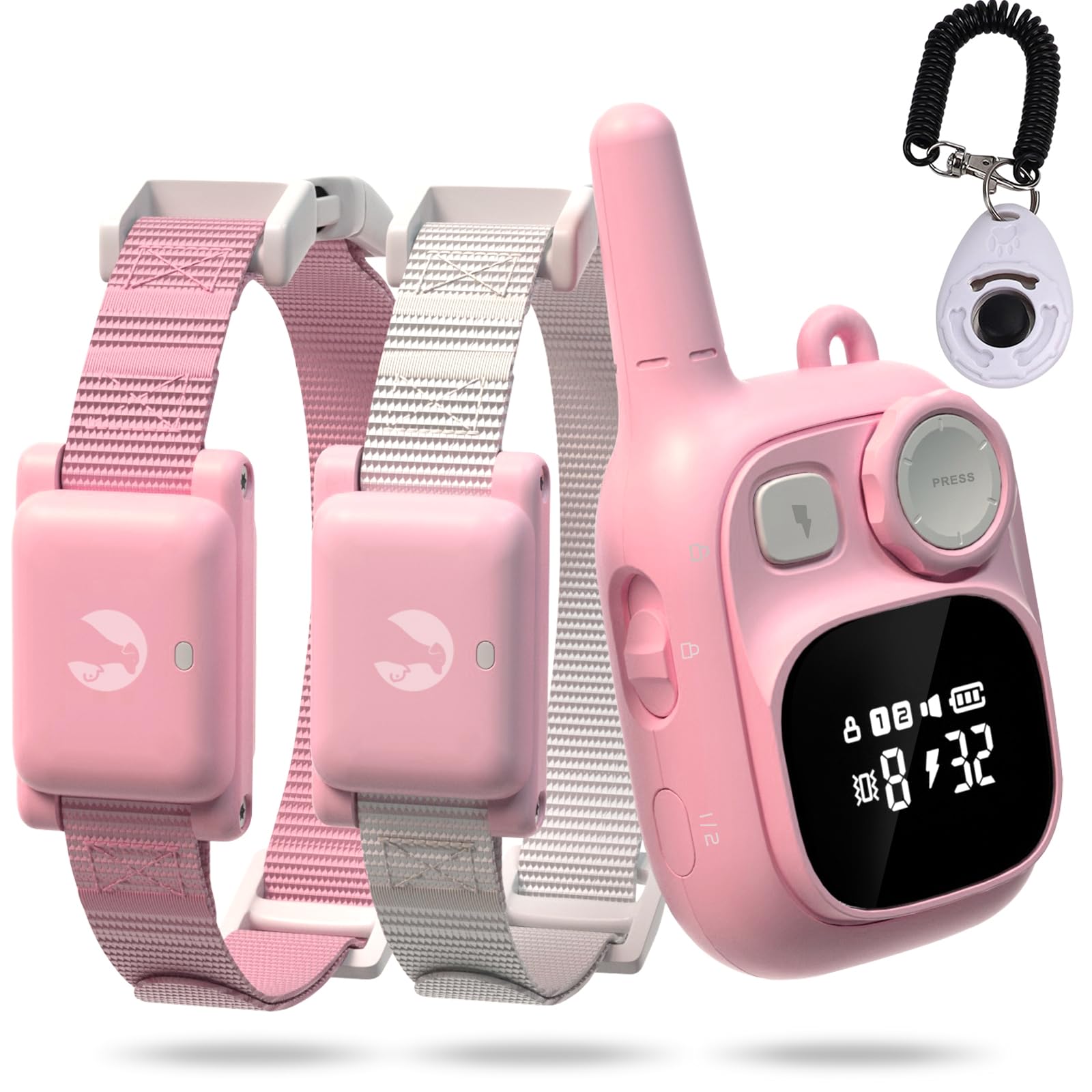 Pikabiu Dog Training Collars Rechargeable Cat Shock Collars For 1800 Ft Control Remote, For 5-120 Lbs Small Medium Large Breed D