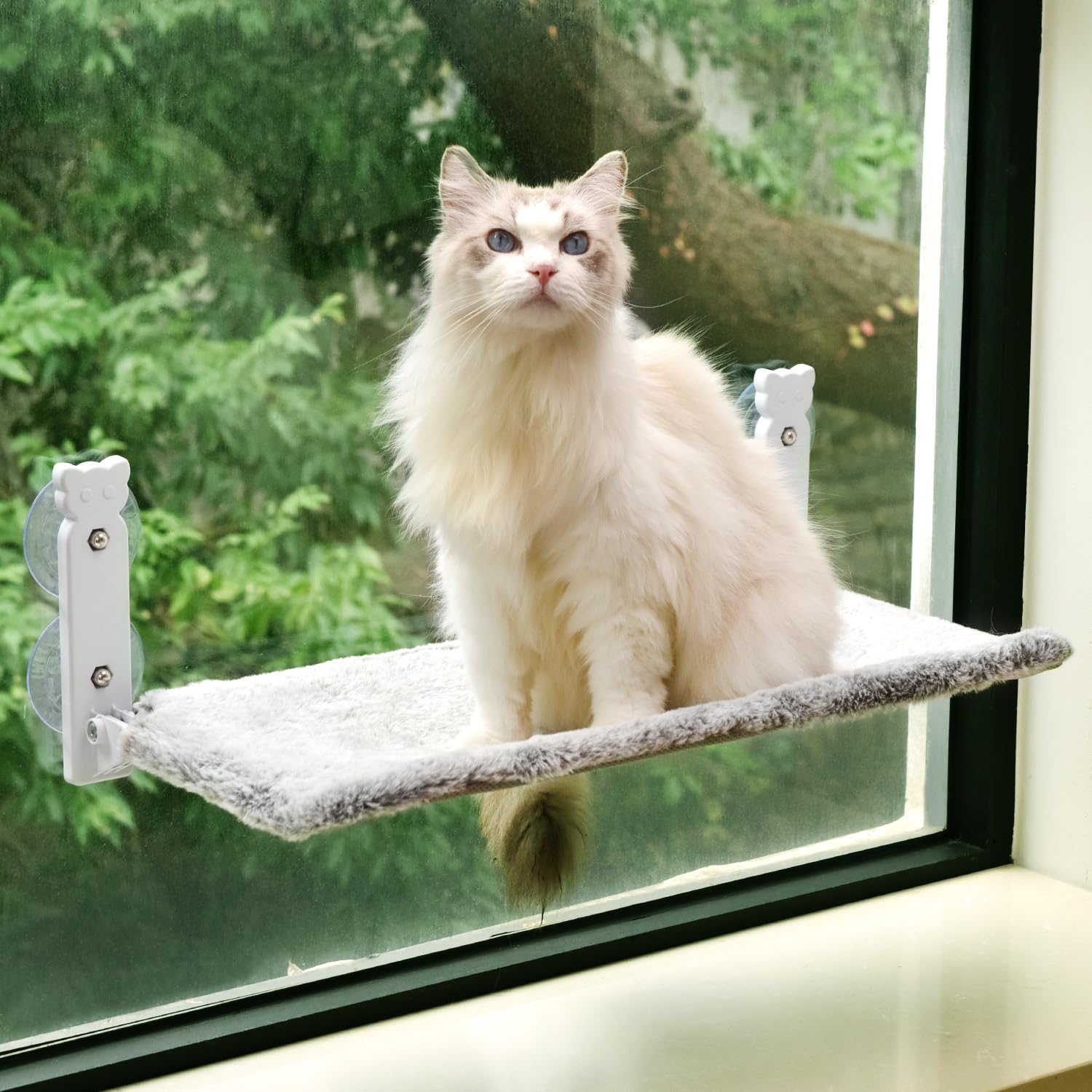 Pettycare Cat Window Perch, Cordless Cat Window Hammock Bed With 4 Strong Suction Cups, Foldable Kitten Balcony Seat For Inside 